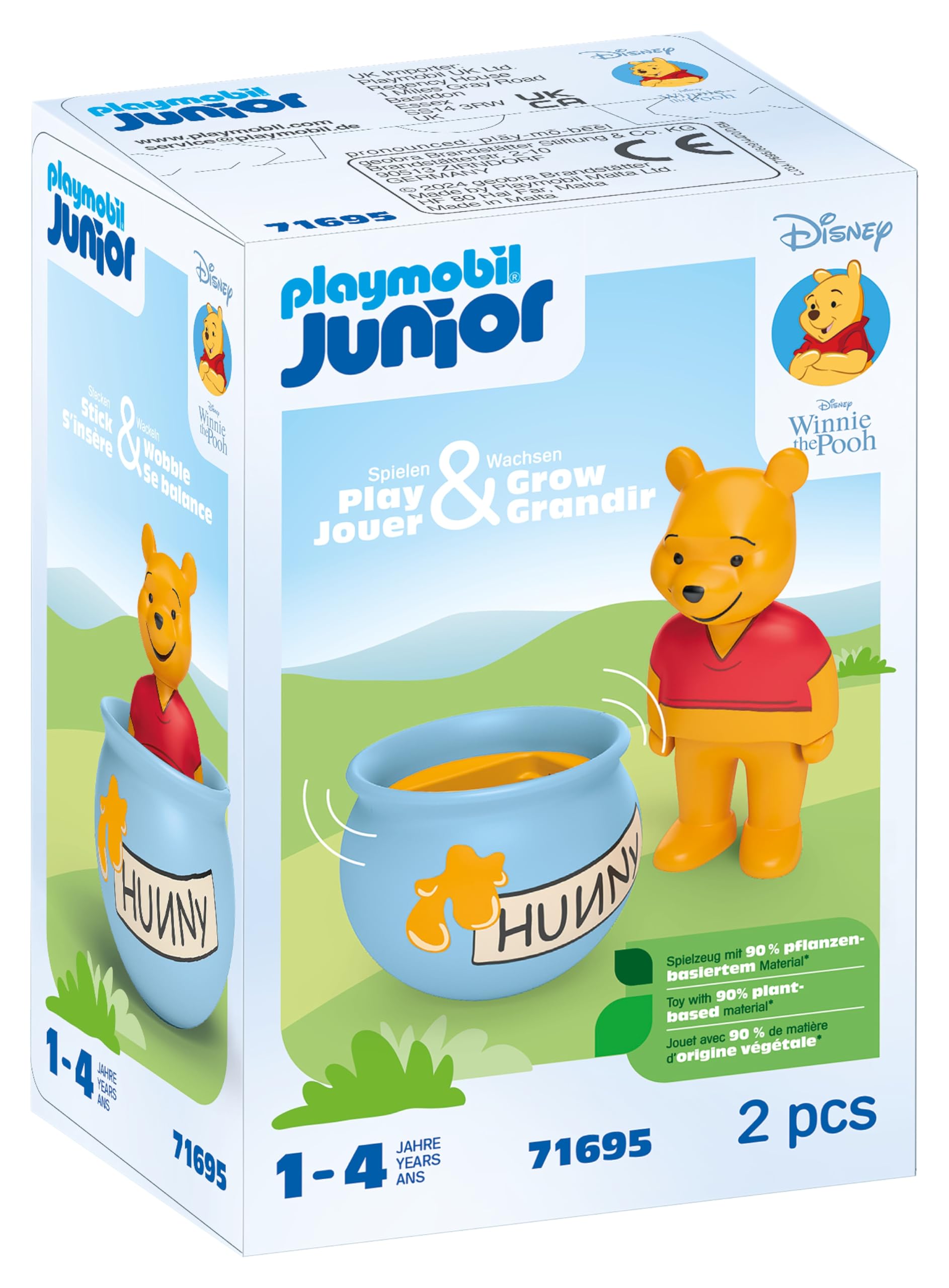 Playmobil 71695 JUNIOR & Disney: Winnie's Counter Balance Honey Pot, Winnie-the-Pooh, made from over 90% plant-based plastics