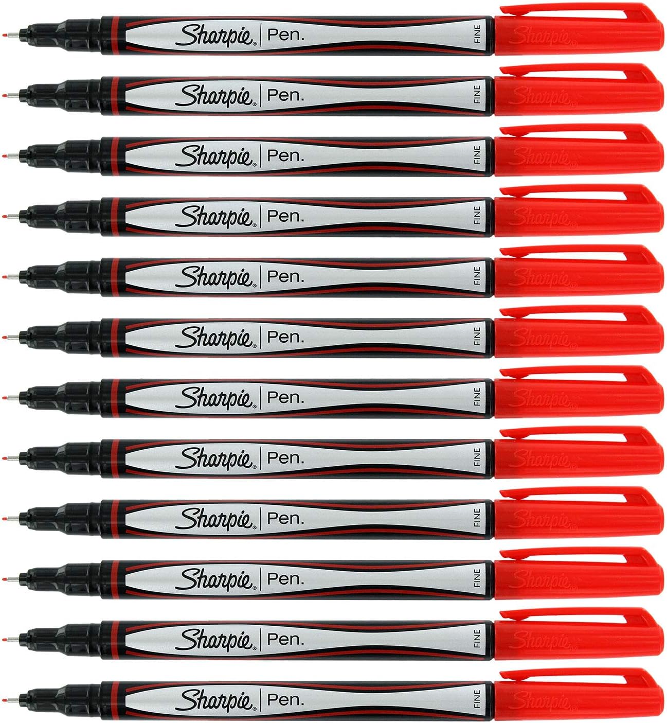 Sharpie Porous Point Pen, 0.8mm, Fine Point, Red Ink, 12Count Amazon