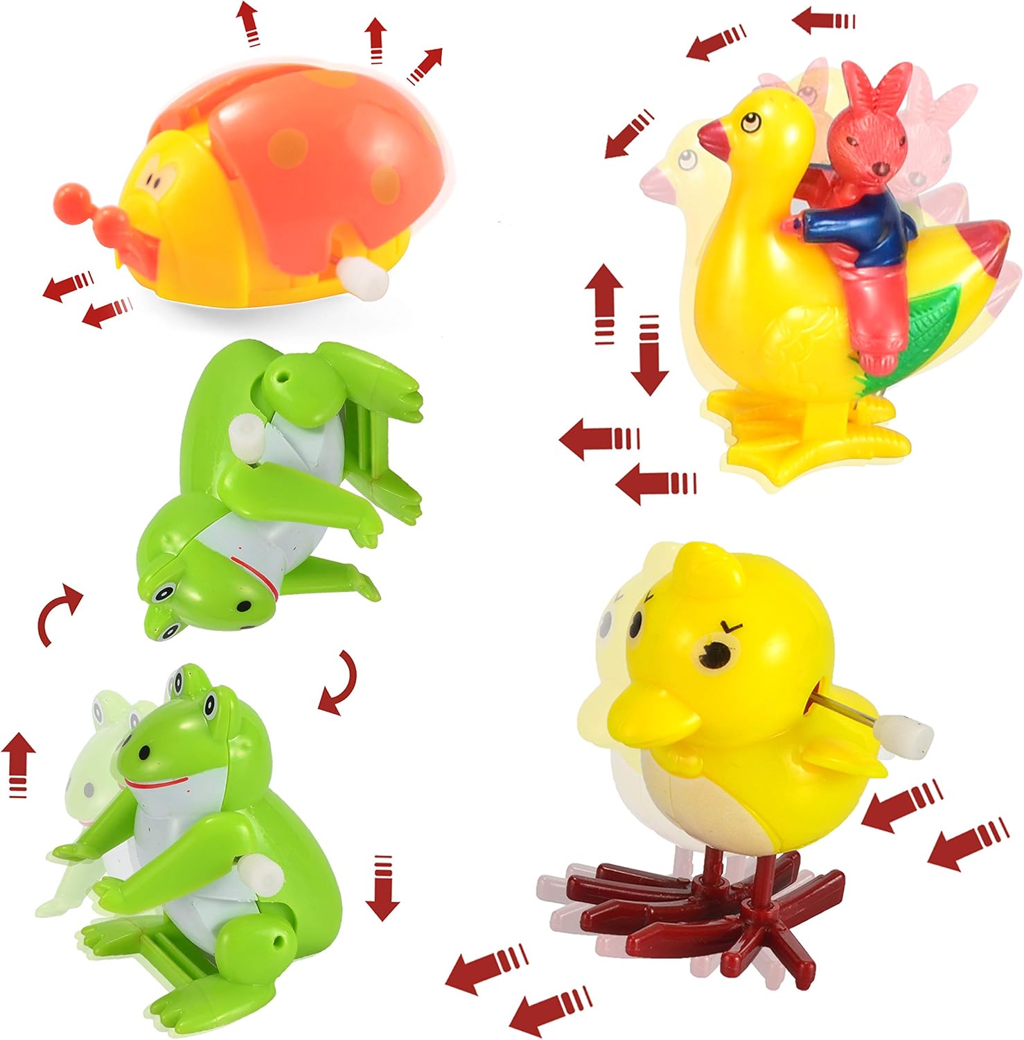 JOYIN 12 Pcs Prefilled Easter Eggs with Wind-up Toys, Plastic Easter Egg with Wind-Up Jumping Animals for Kids Easter Basket Stuffer, Easter Eggs Hunt, Party Favors, Classroom Prize
