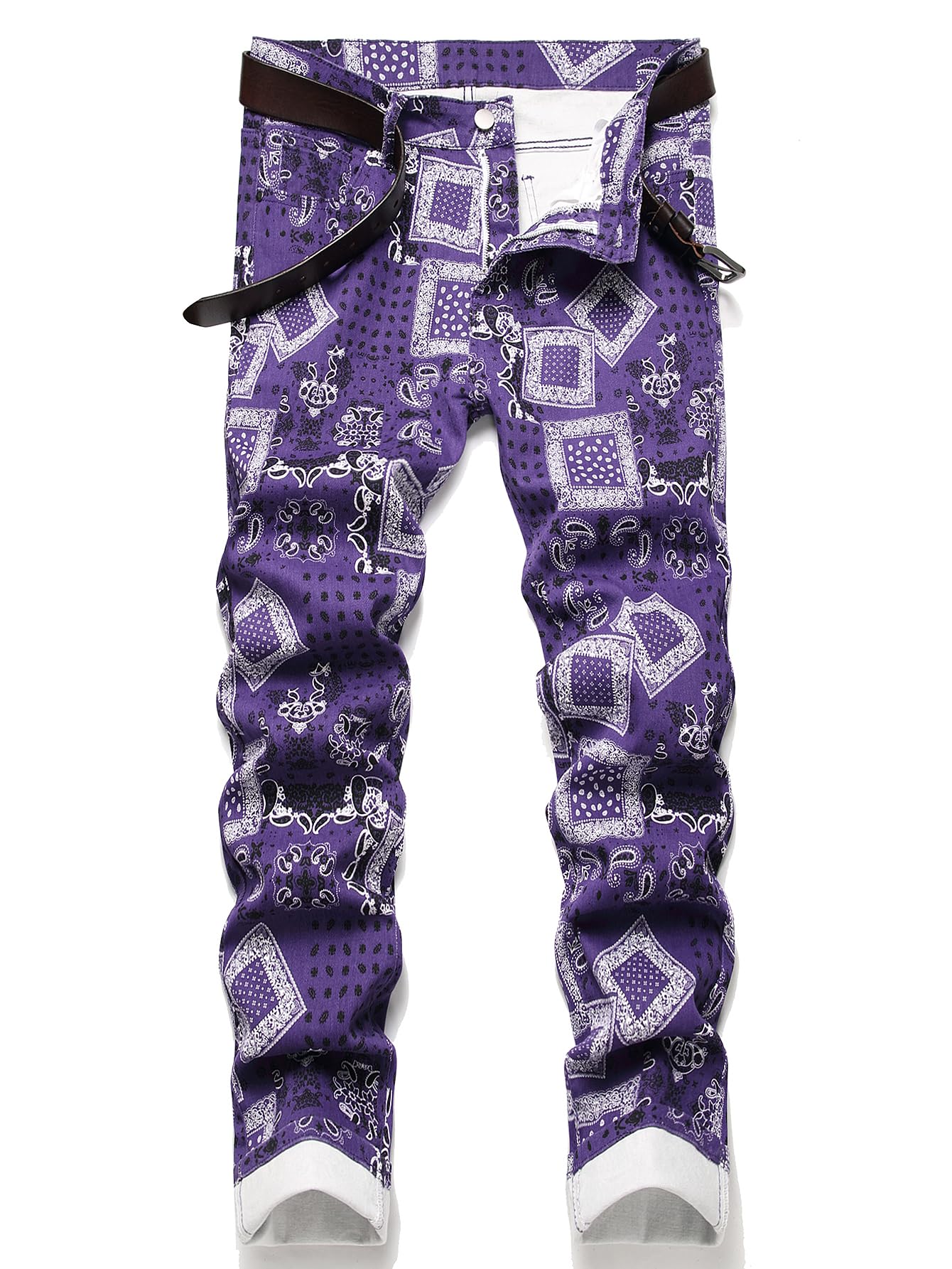 Men's Slim Fit Stretch Jeans Ripped Skinny Distressed Denim Pants