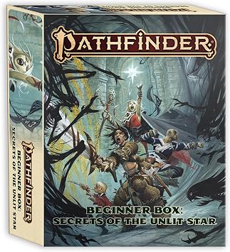Pathfinder Beginner Box Secrets of the Unlit Star Complete Starter Set with Dice Pawns Maps Character Sheets Adventures for Roleplaying Game