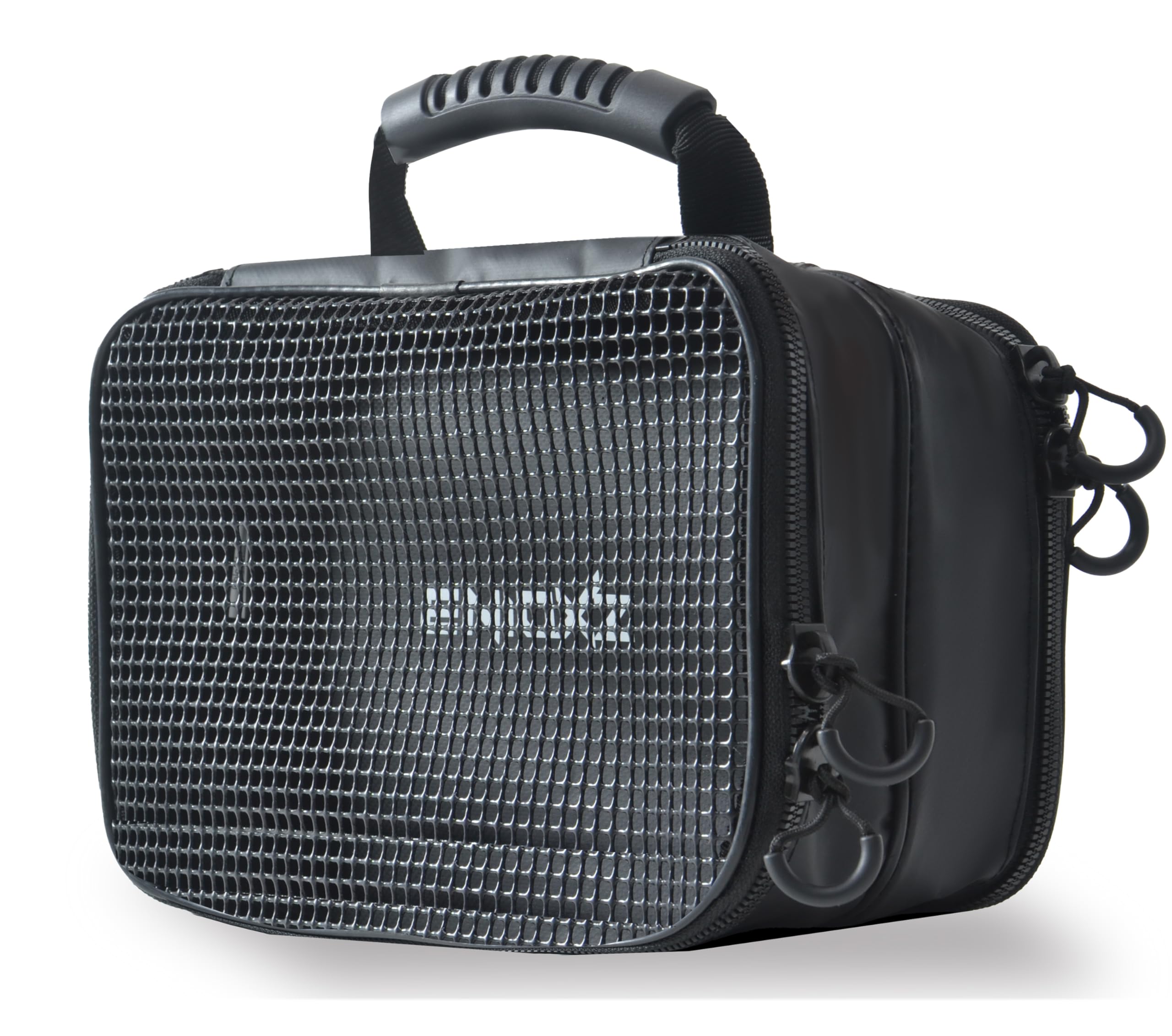 ZXDIN3 Double Sided PVC Mesh Tackle Bags Wallet Medium | Heavy Duty Compact Water-Resistant Tarpaulin Fish Grab Bag | Garage Drawer Oraganizer Storage | Zipped Mesh Open Top with Optimal Drainage