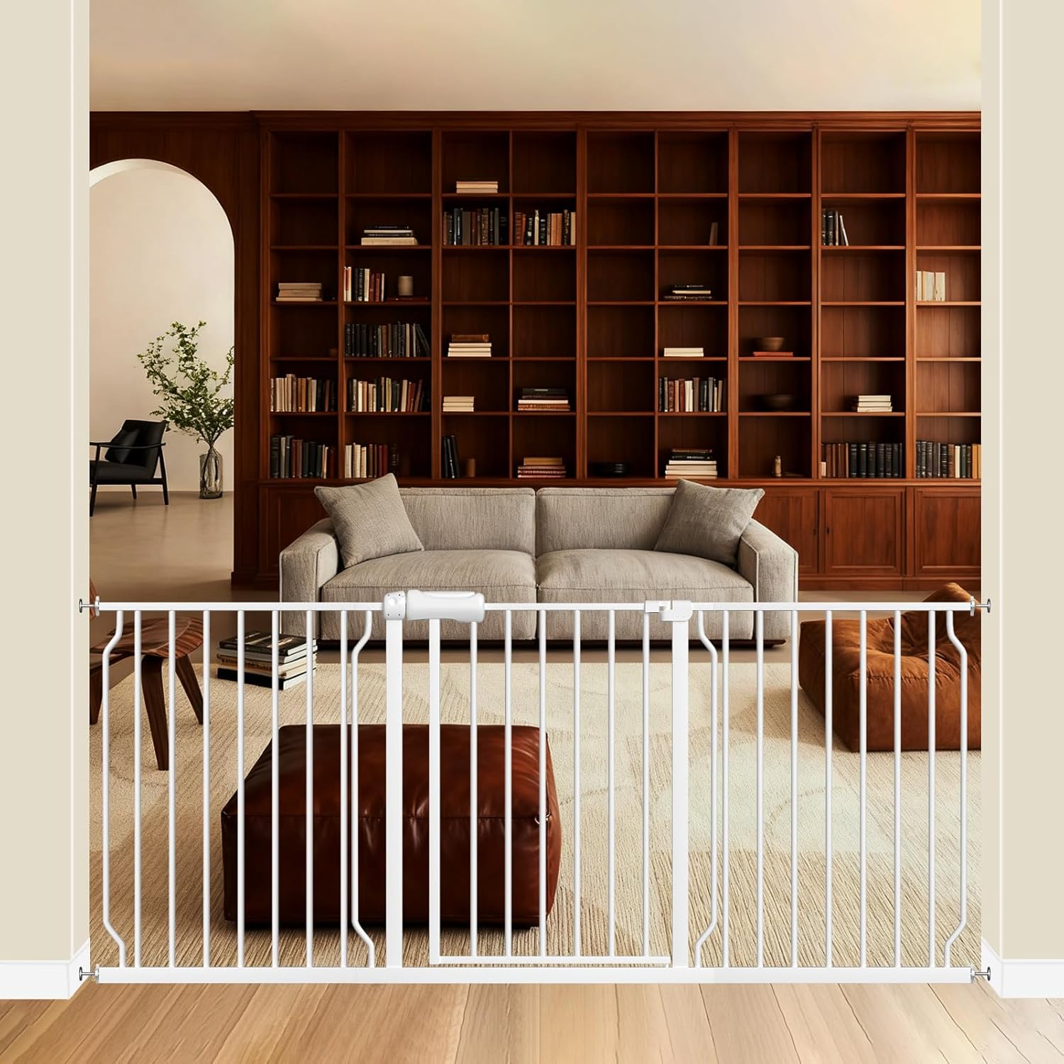 ALLAIBB Extra Wide Pressure Mounted Baby Gate Walk Through Child Kids Safety Toddler Tension White Long Large Pet Dog Gates with Extension for doorways Kitchen (66.93"-71.65"/170-182cm) White 66.93-71.65"/170-182cm