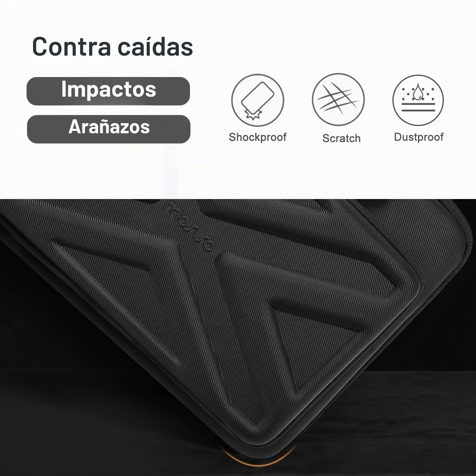 MOSISO Funda Carcasa Portátil Hombre Mujer,15,6 Inch Ordenador Bolsa Compatible con MacBook, HP, Dell, Lenovo, Asus, 16 Pulgadas Laptop Bolsa con Frente Bolsillo&Bandolera&Correa,Negro