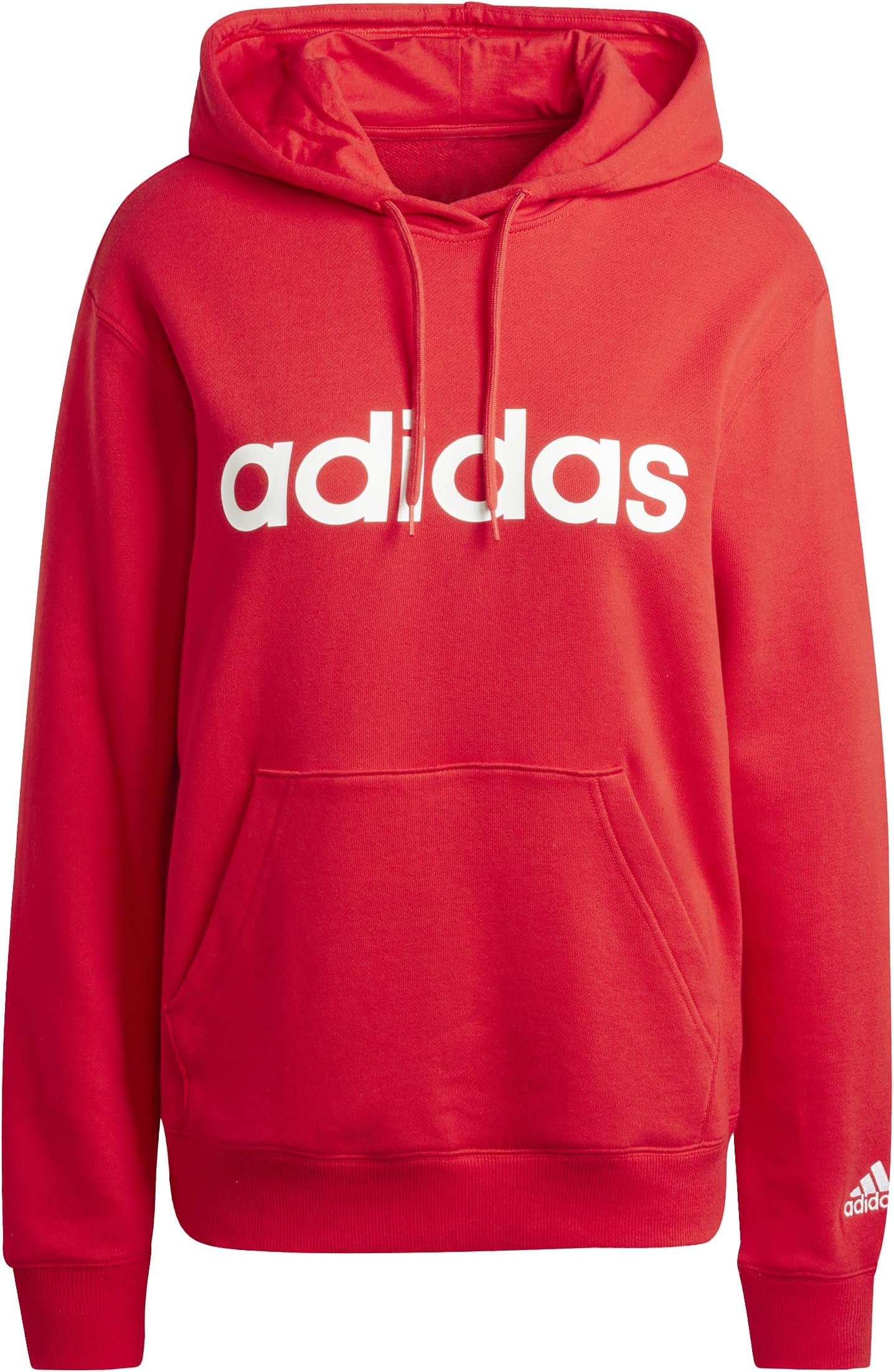 adidasWomen's Essentials Linear Hoodie, better scarlet, M