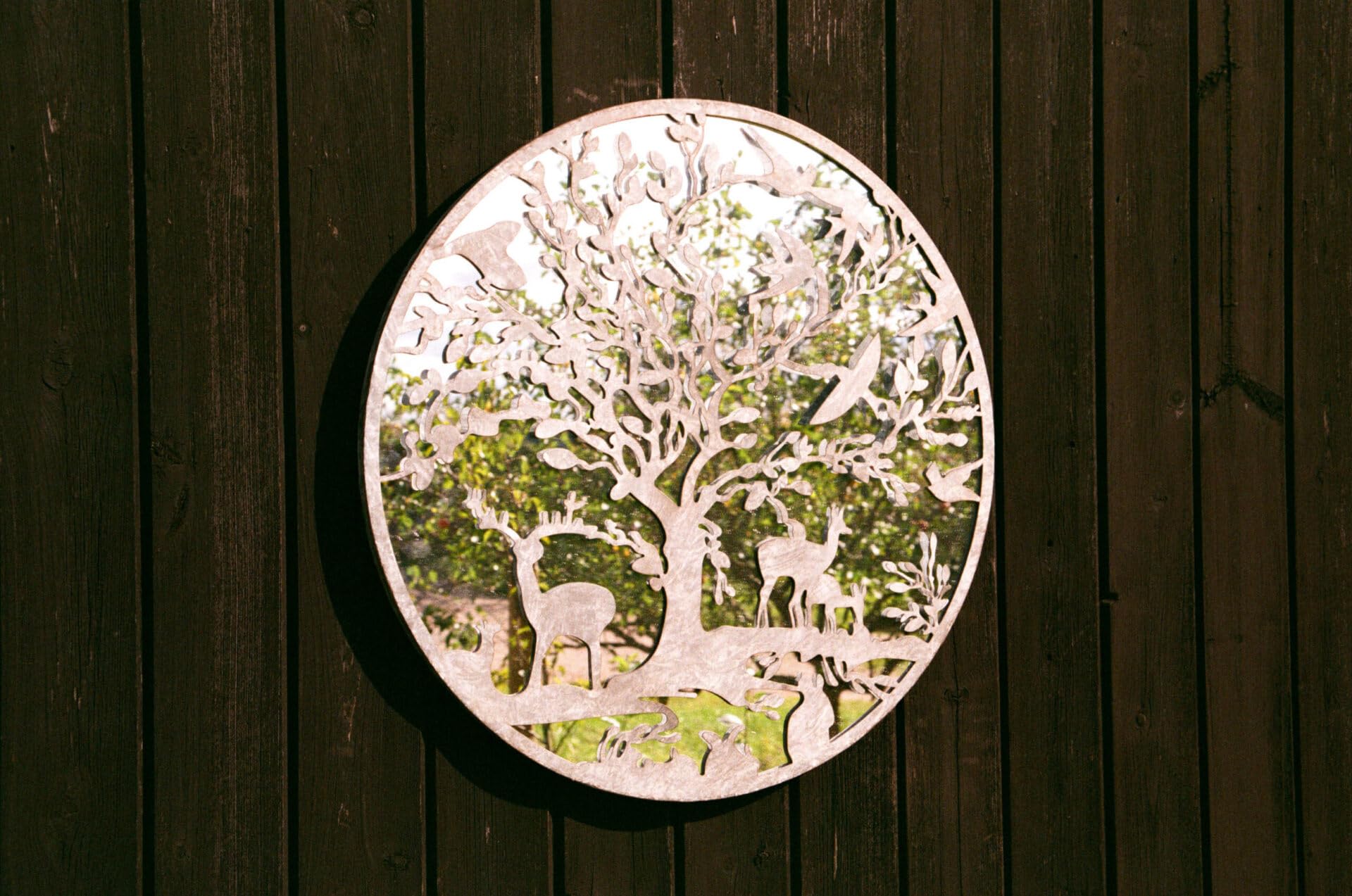 Garden Haven Woodland Wildlife Mirrored Wall Art 60cm Round