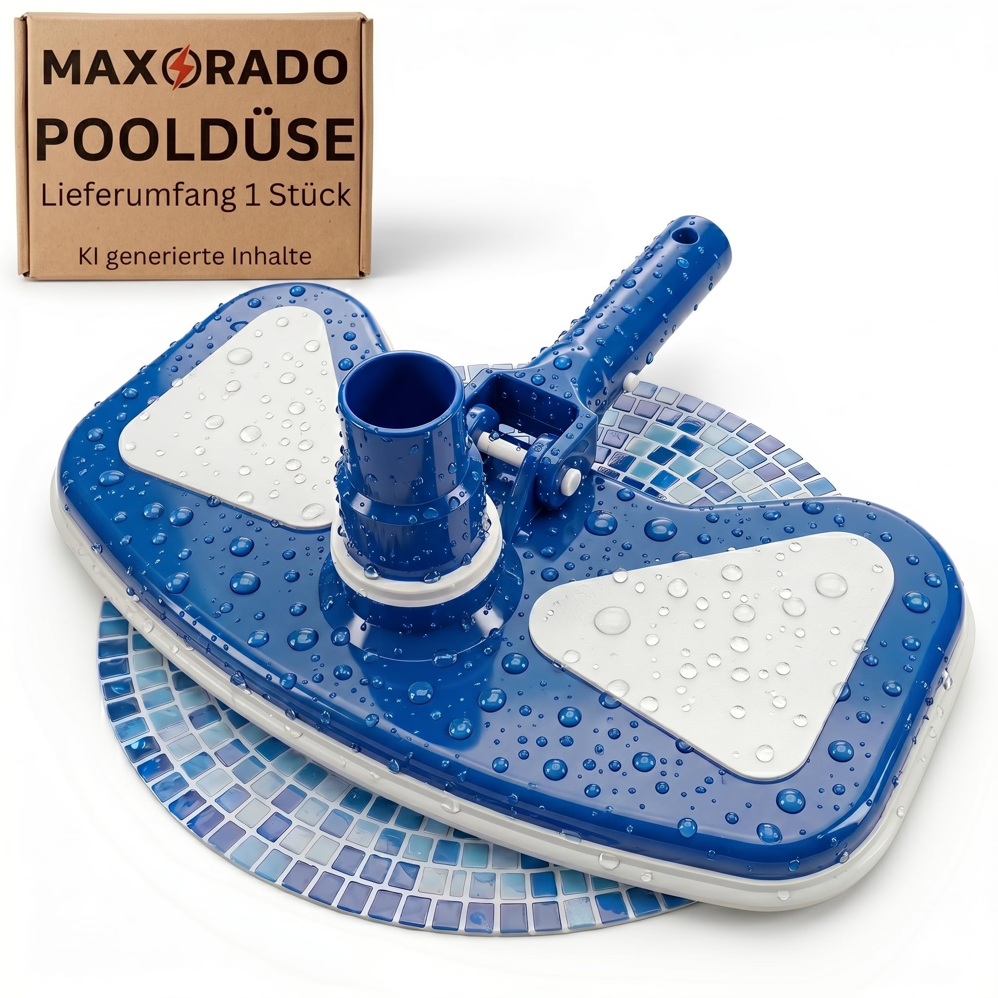 Deluxe Pool Bodendüse Handreiniger oder für Teleskopstange Bodensauger mit Schlauchanschluss Ø 32/38 mm und Nylon Bürste Poolbürste Poolsauger Bodenbürste