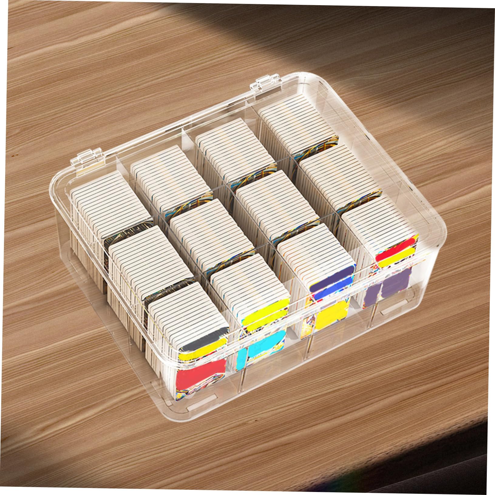 Cabilock Scatola Organizer per Carte da Gioco in Plastica con Scomparti | Coperchio Incluso, Protezione per Carte, Struttura Resistente alle Cadute, Design Semplice ed Elegante
