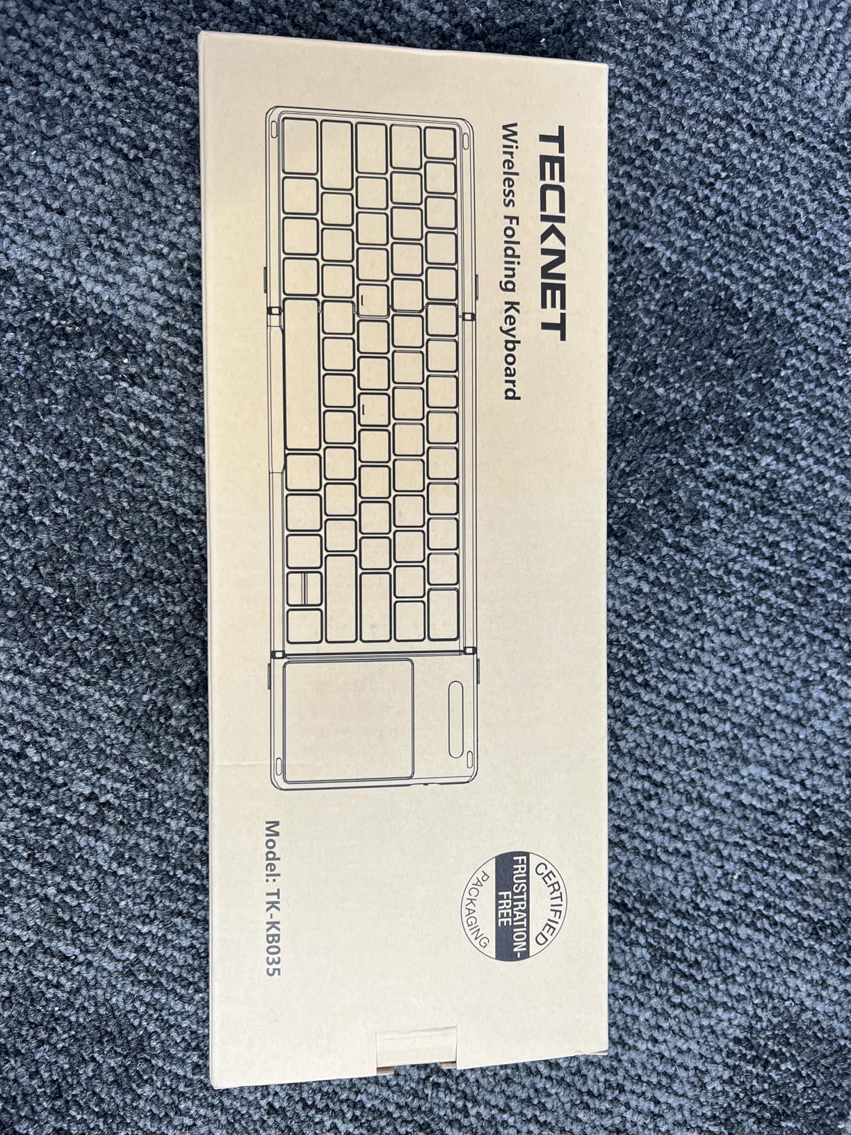 TECKNET Bluetooth Tastatur Faltbare mit Touchpad, QWERTZ Deutsch, Schwarz