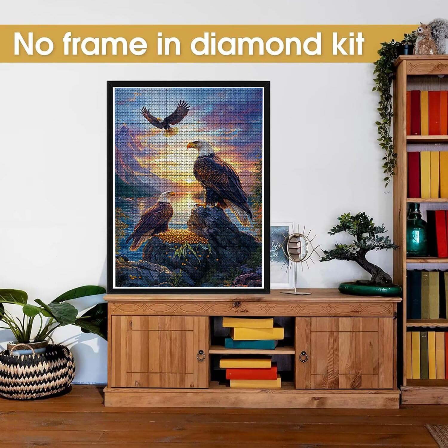 Glslmznq 5D Diamond Painting Kit Completo Vista dell' aquila 90x120cm S-496 | Diamond Painting, Pittura Diamante per Adulti e Bambini, Kit DIY Punto Croce per Decorazione Murale la casa - Regalo