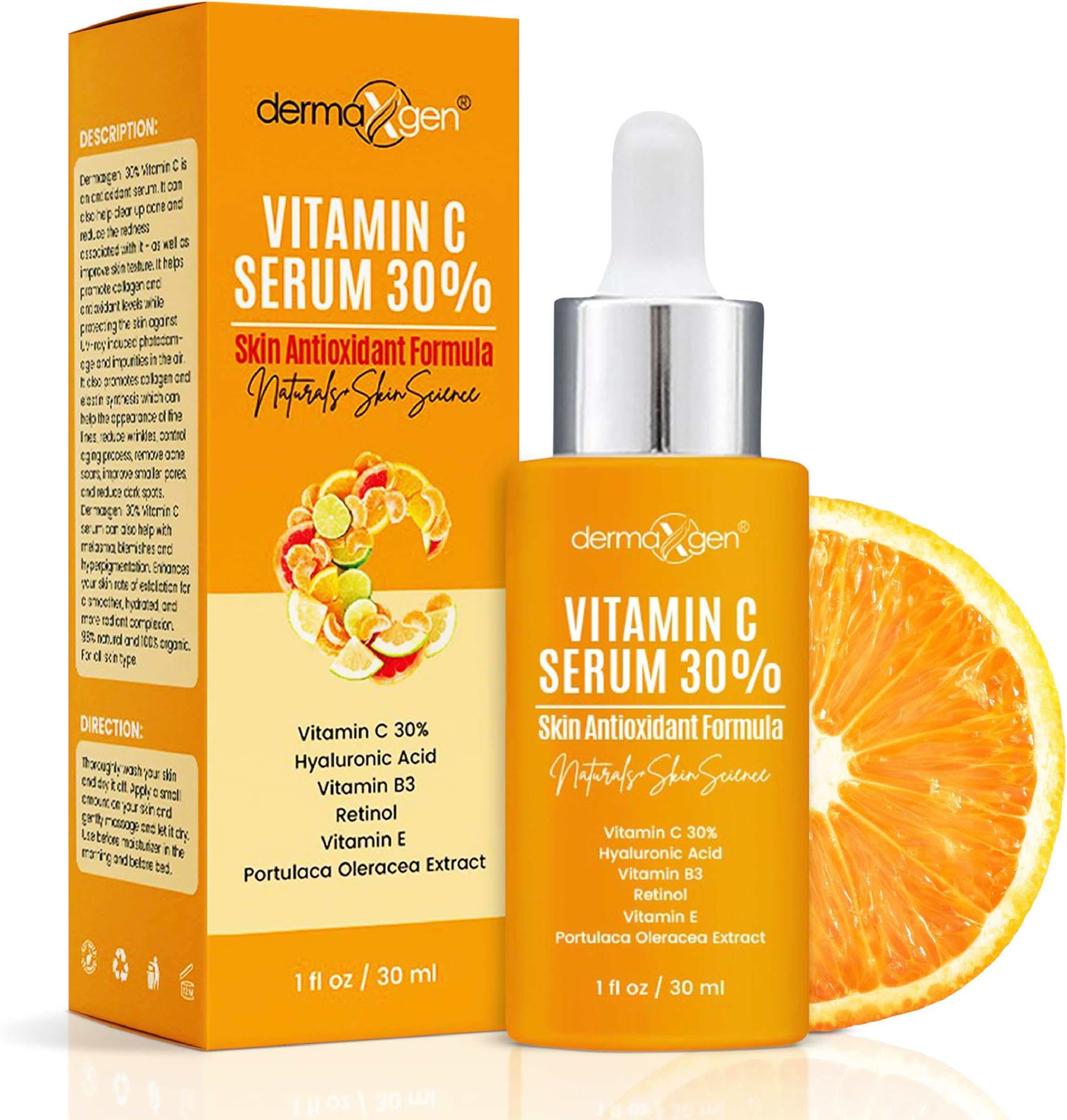 30% Vitamin C Serum for Face - Natural & Organic Anti Wrinkle & Skin Rejuvenator Moisturizer with Hyaluronic Acid & Vitamin E - Powerful Anti Aging Serum - Age-Defying Beauty Regimen- 1FL OZ