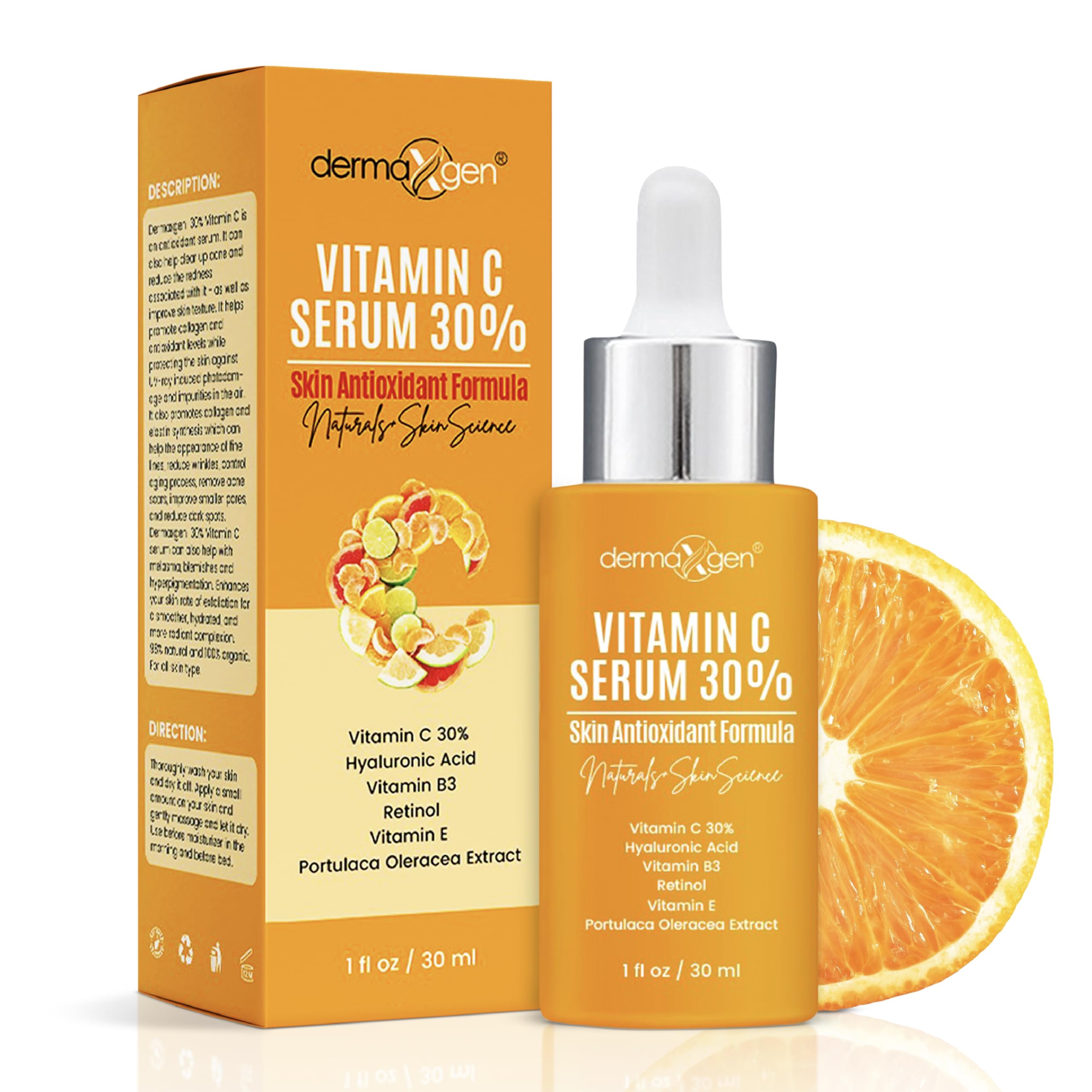 30% Vitamin C Serum for Face - Natural & Organic Anti Wrinkle & Skin Rejuvenator Moisturizer with Hyaluronic Acid & Vitamin E - Powerful Anti Aging Serum - Age-Defying Beauty Regimen- 1FL OZ