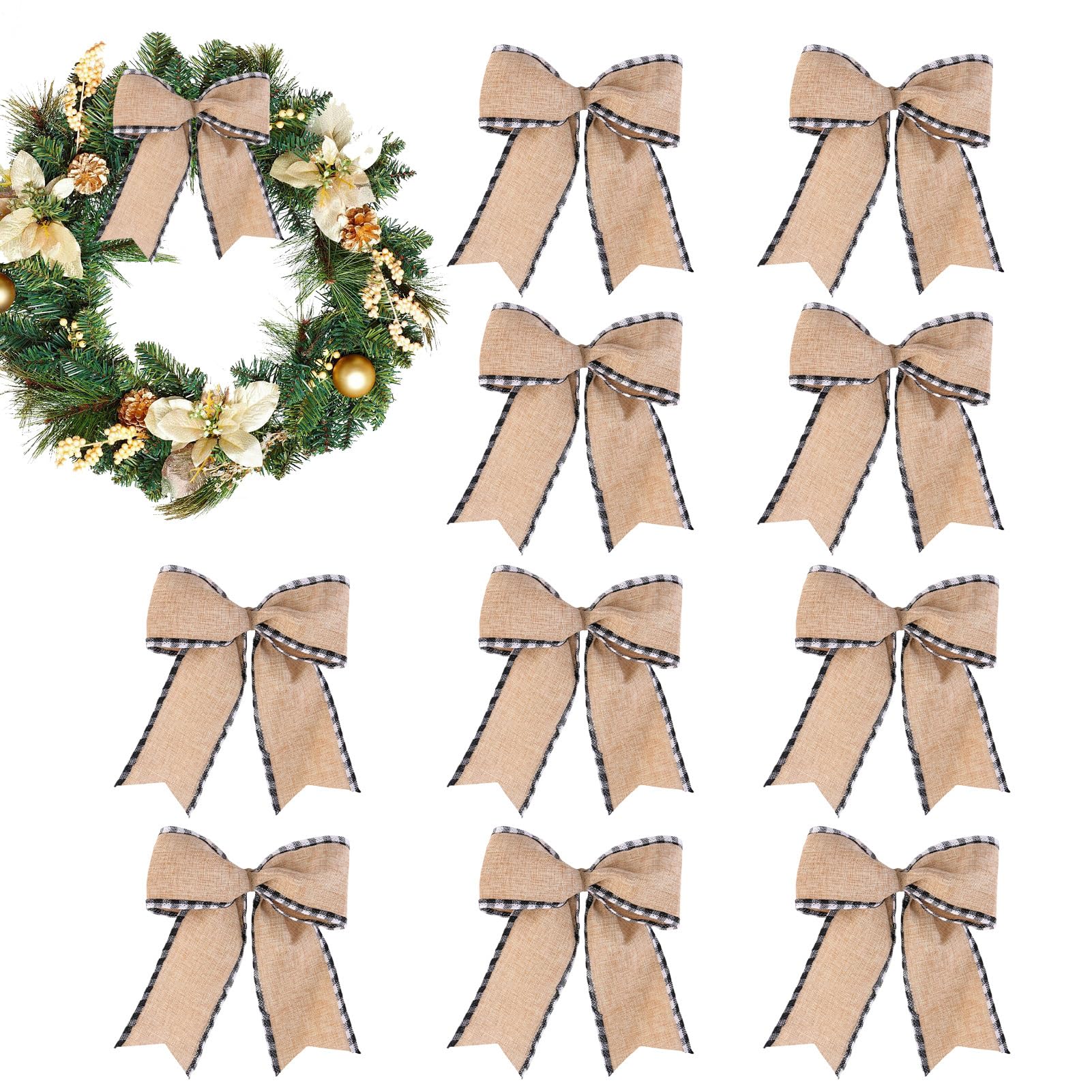 Lazos navideños que no se deforman juego de 10 lazos de encaje de árbol