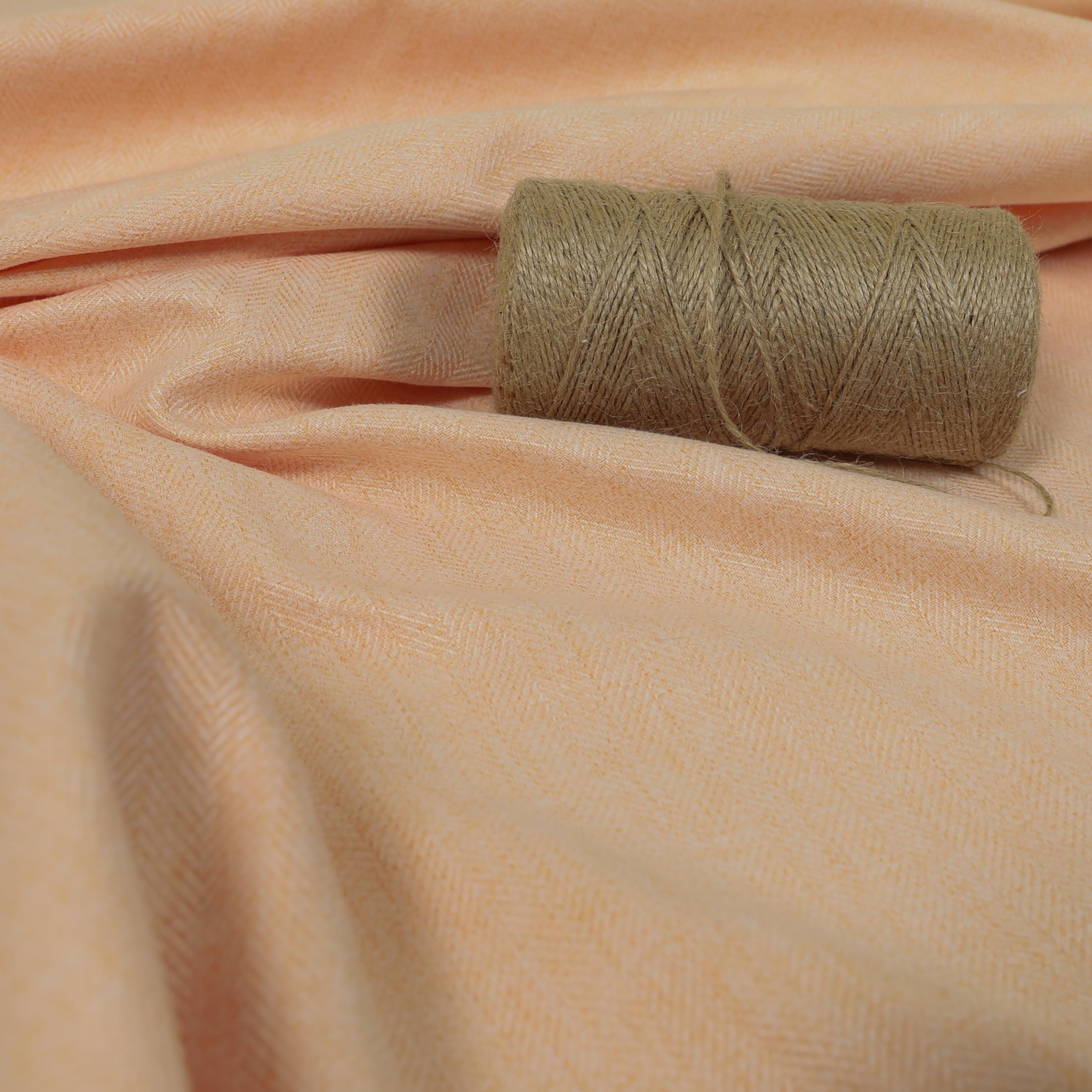 Redbrick Mill Fabrics Flame Retardant Furnishing Soft Orange Herringbone Chenille Textured Hardwearing Upholstery (Per Metre) โ image 1