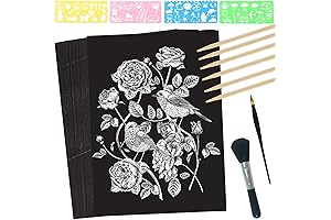 50 Pack ZOCONE Scratch Painting Paper with Styluses for Kids & Adults