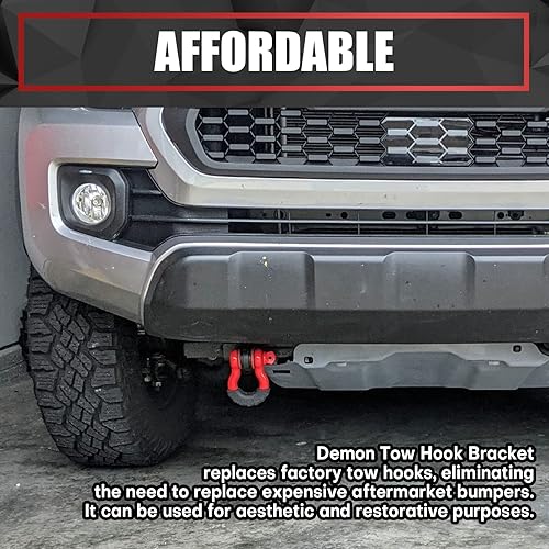 Miniatura 4 de Soporte de gancho de remolque delantero Demon con grillete de 3/4 pulgadas para Toyota Tacoma 2009-2023