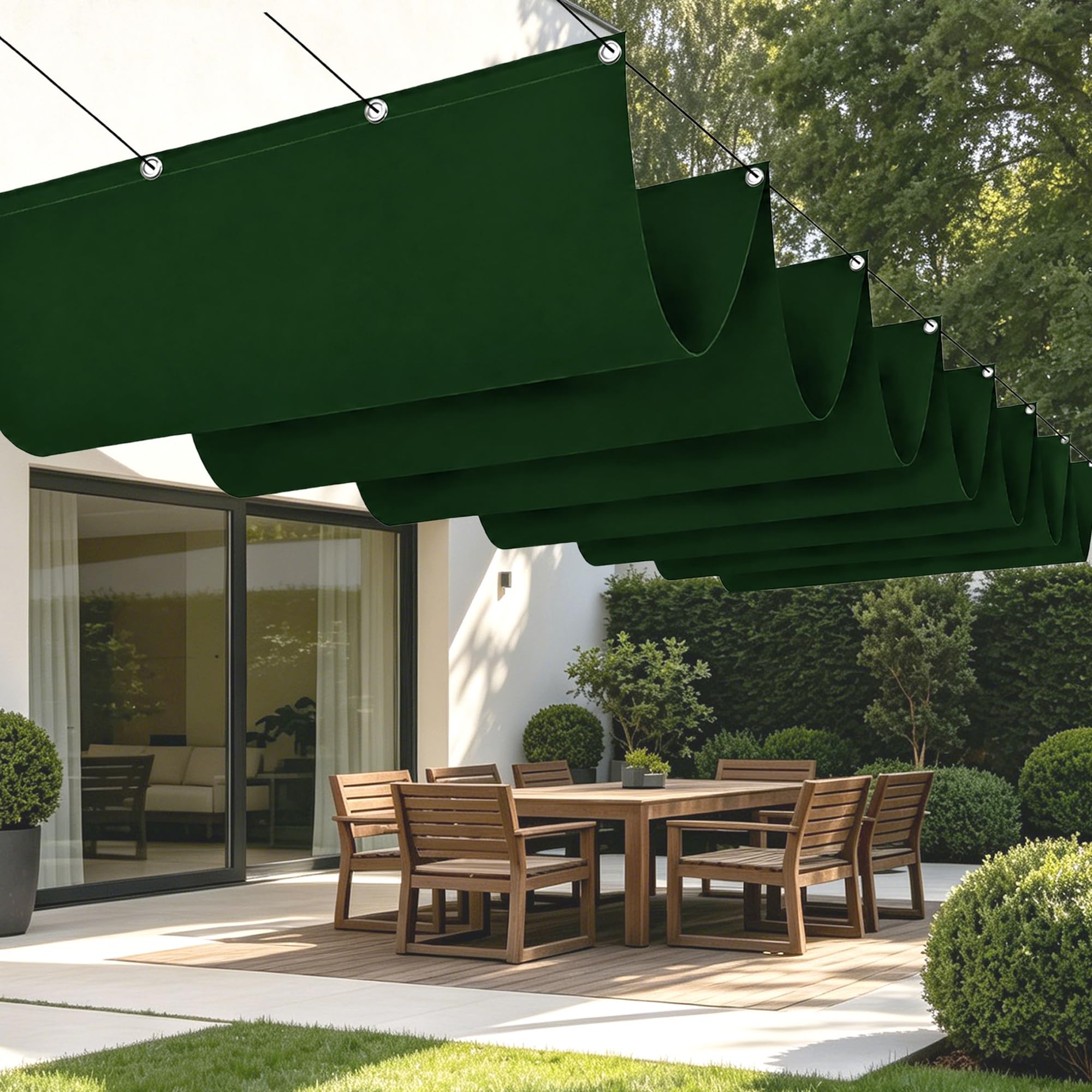 Voile d'ombrage étanche 800x300 cm protection UV maximale pour terrasse