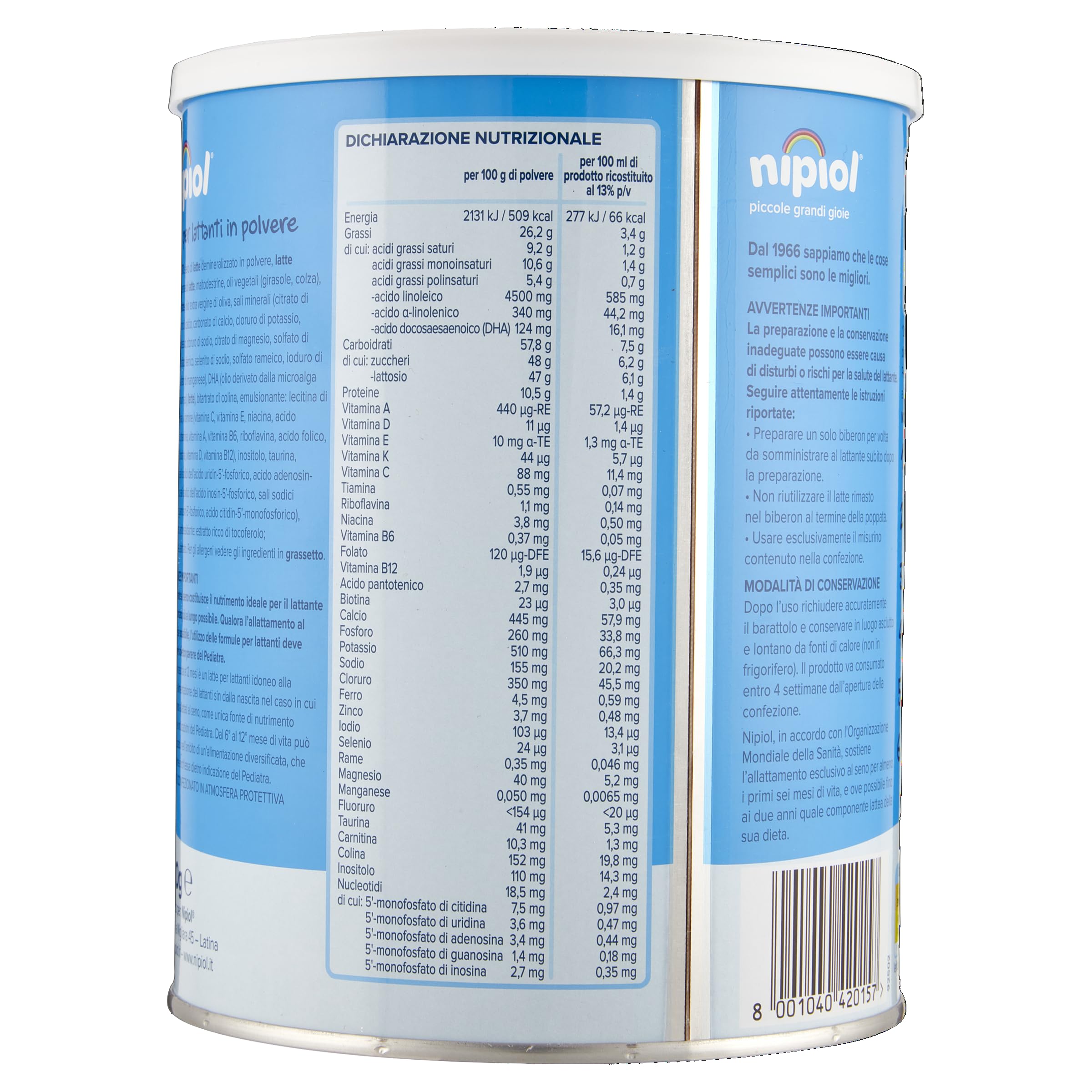 Nipiol Latte in Polvere Stage 0-12 Mesi - 800 g