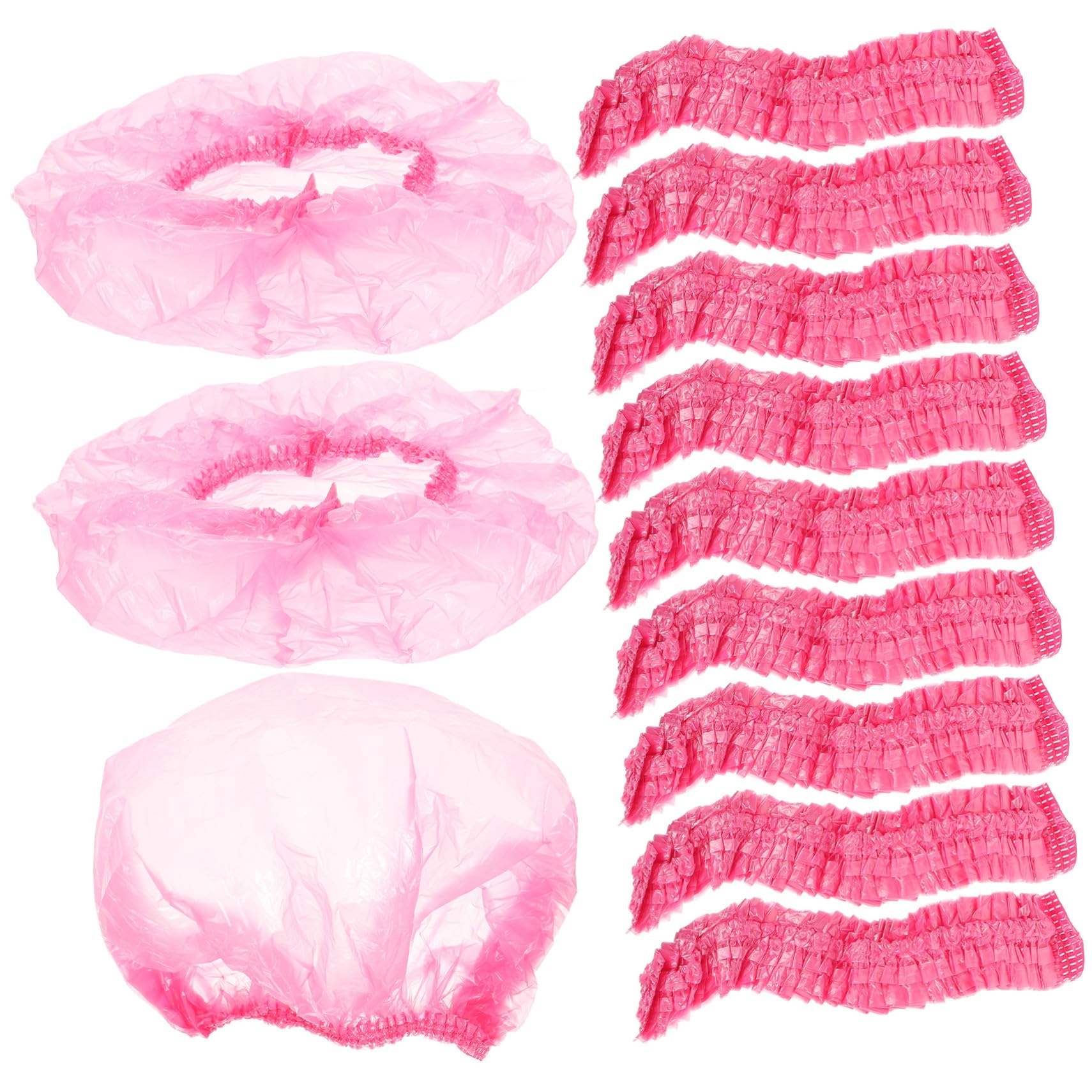Extra Große Duschhauben für Damen, 500 Stück, Elastisch, Rosa