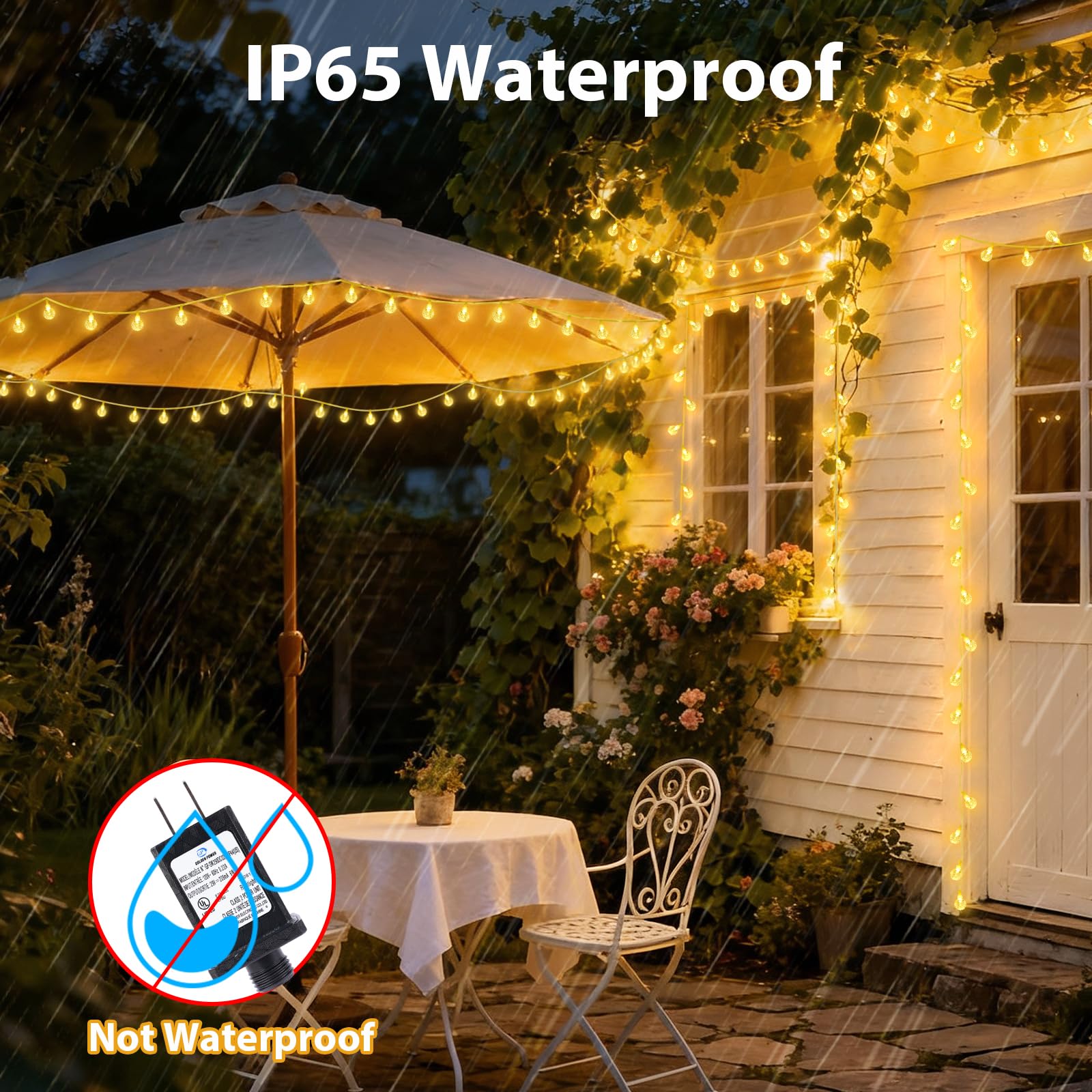 christmas lights for patio umbrella Amazon.com: OMIKA Globe Outdoor String Lights Plug in, Connectable 66ft  120LED Crystal Ball Light Waterproof Remote, 24 Colors Decorative Lights  for Patio Umbrella Tent Garden Eaves Party Indoor Christmas Décor : Home