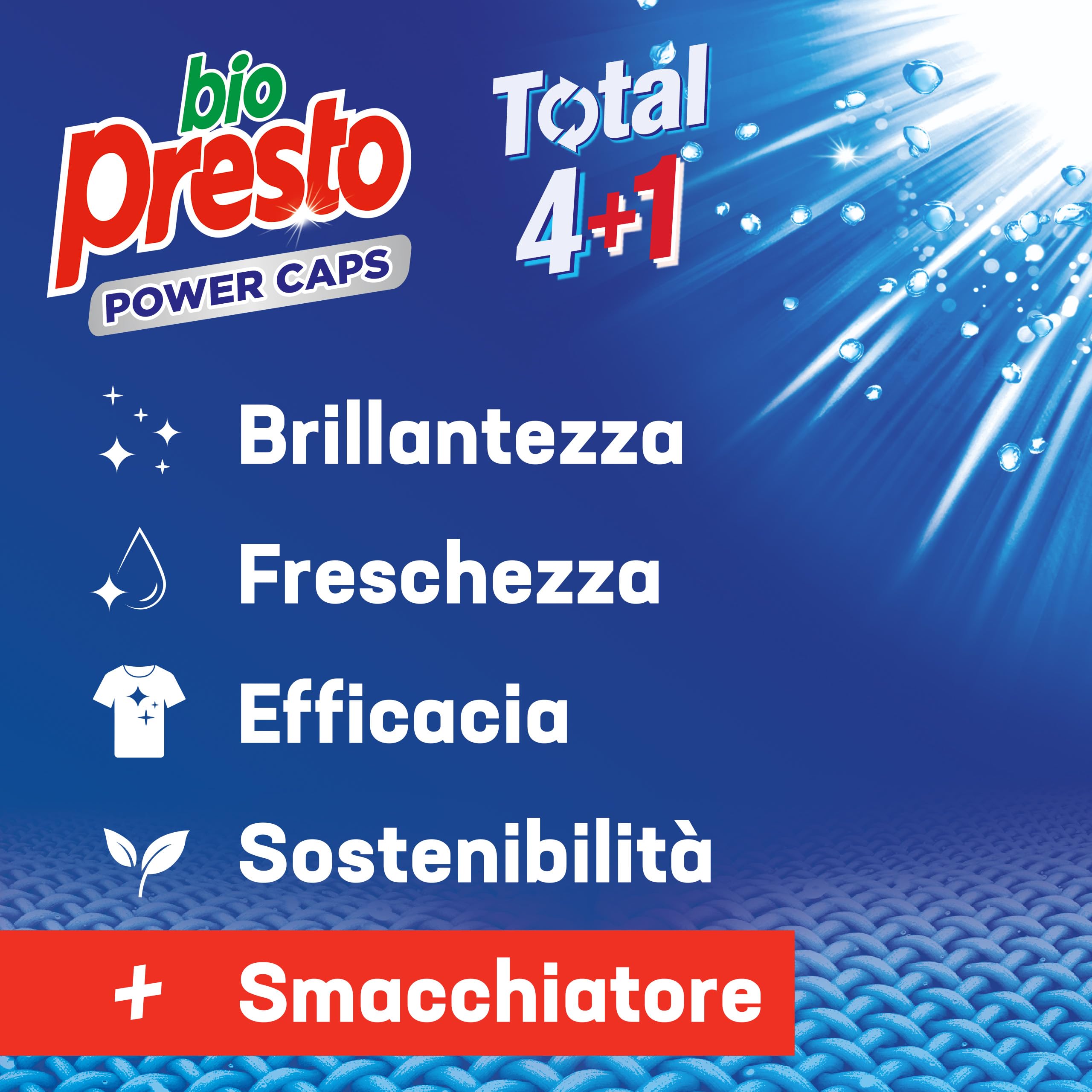Bio Presto Power Caps Classic - Detergente para lavadora predosificado en cápsulas, paquete de 135 lavados