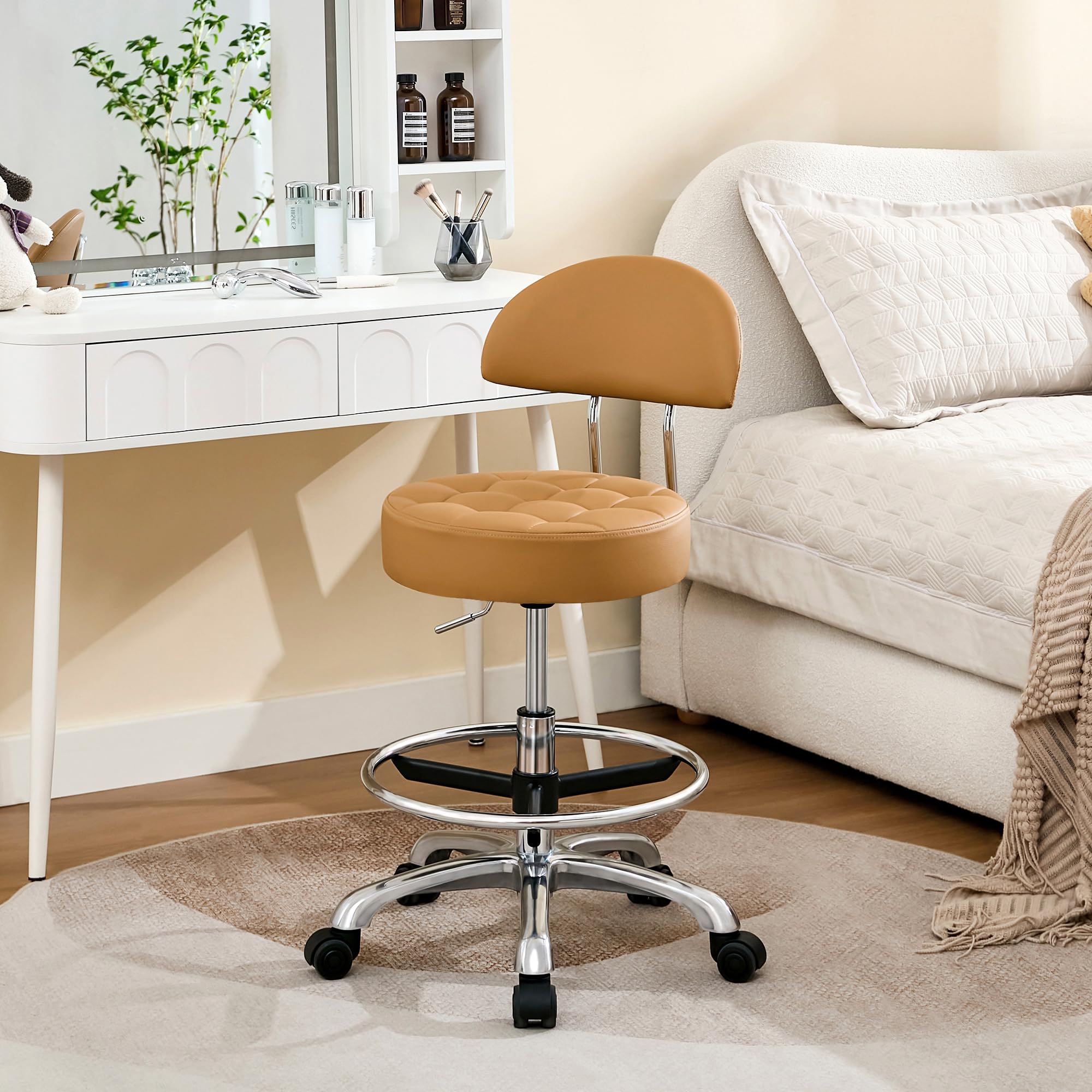 FIRAVOE Rolling Chair (Adjustable Height 20-27 inch)