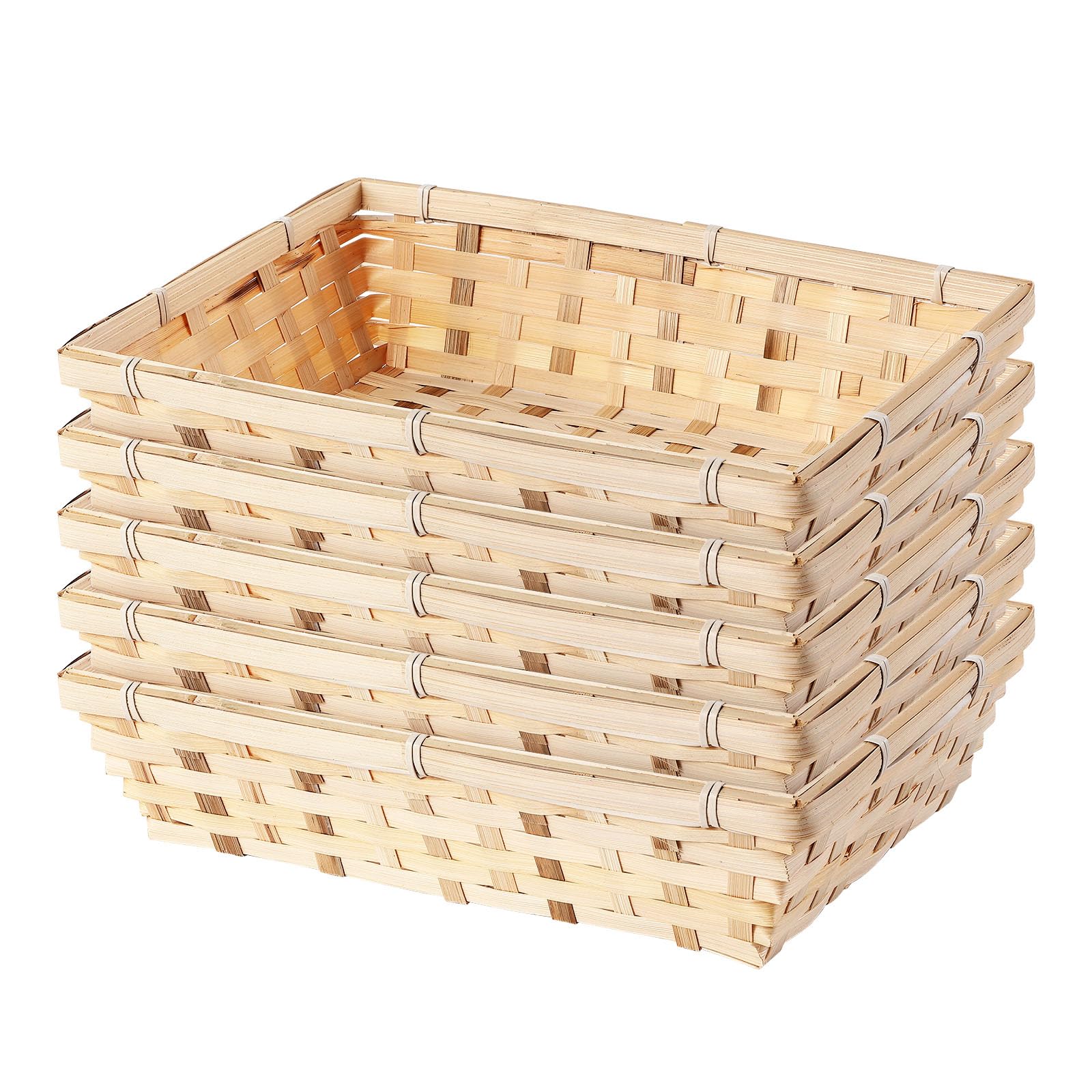 Wickerfield Set of 5 Bamboo Hamper Display Trays, Medium Gift Baskets