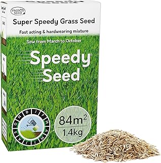 Pronto Seed Premium Grass Seed 1.4 kg - Fast Growing, Hard-Wearing - Covers 84m² for Lawns & Overseeding - DEFRA Approved & Tailored for UK Climate (1.4kg)