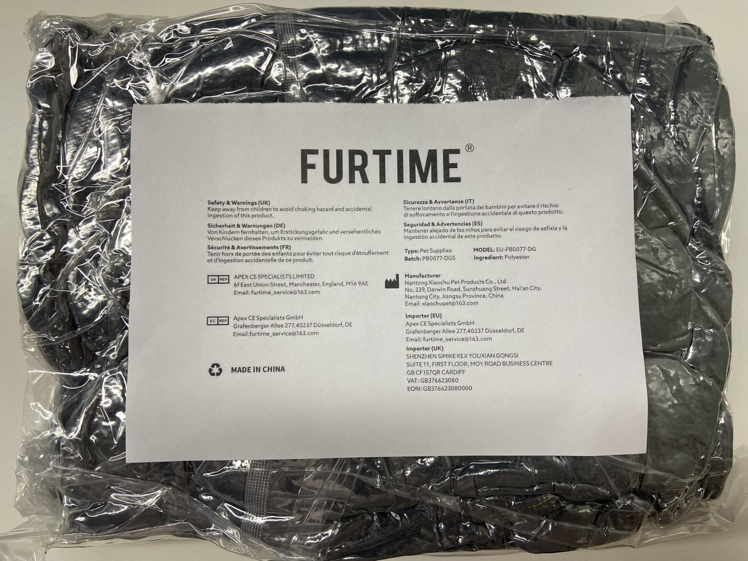 FURTIME Panier pour Chien Moyen Taille, Lit Chien Lavable Duveteux, Antidérapant Coussin Anti-anxiété pour Moyen Grande Chiens et Chats, 76x61x23cm