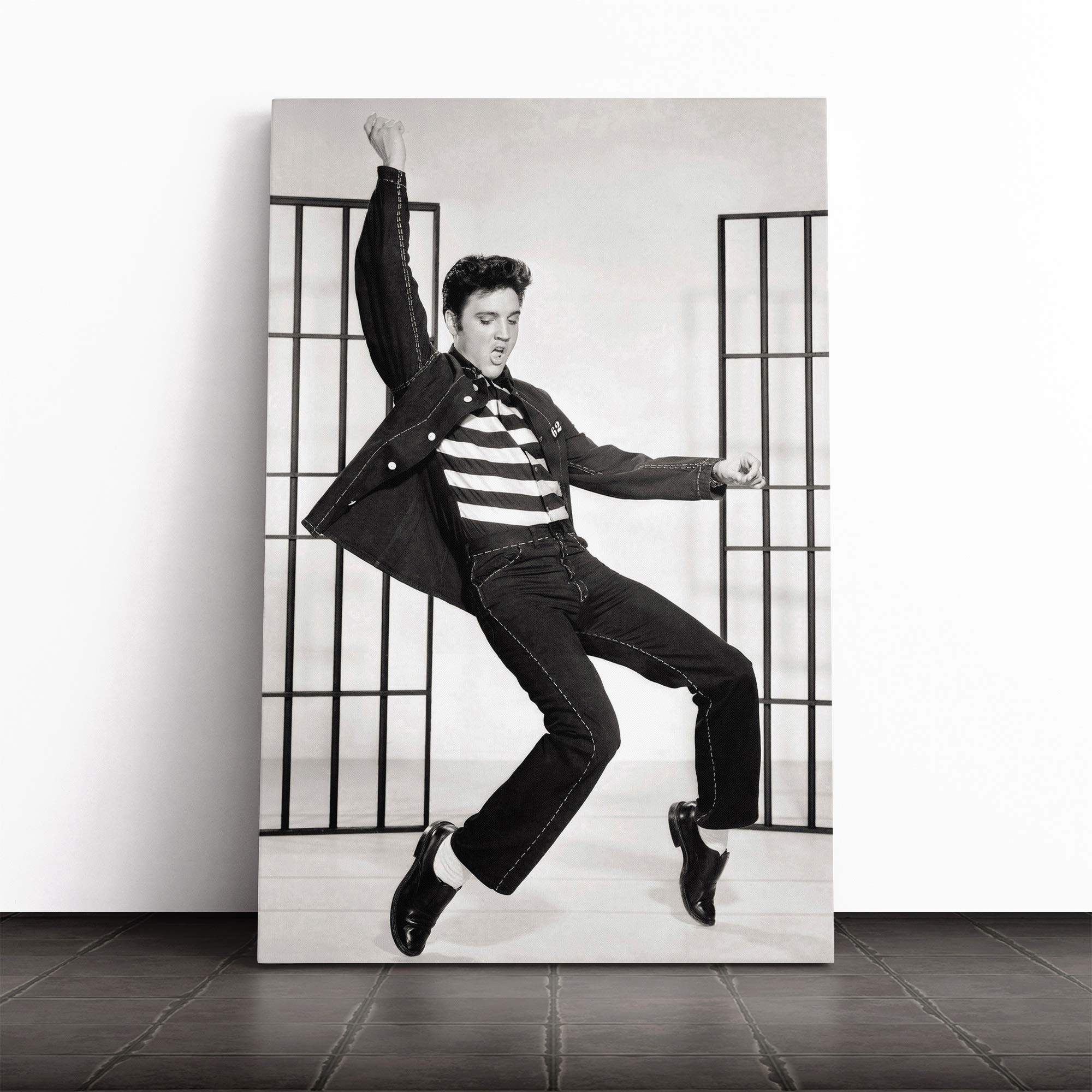 Elvis Presley Jailhouse Rock Canvas Print | Gallery Wrapped 30mm Frame Wall Art | 24x16 inches | Ready to Hang | Modern Picture | Living Room Bedroom Lounge Office