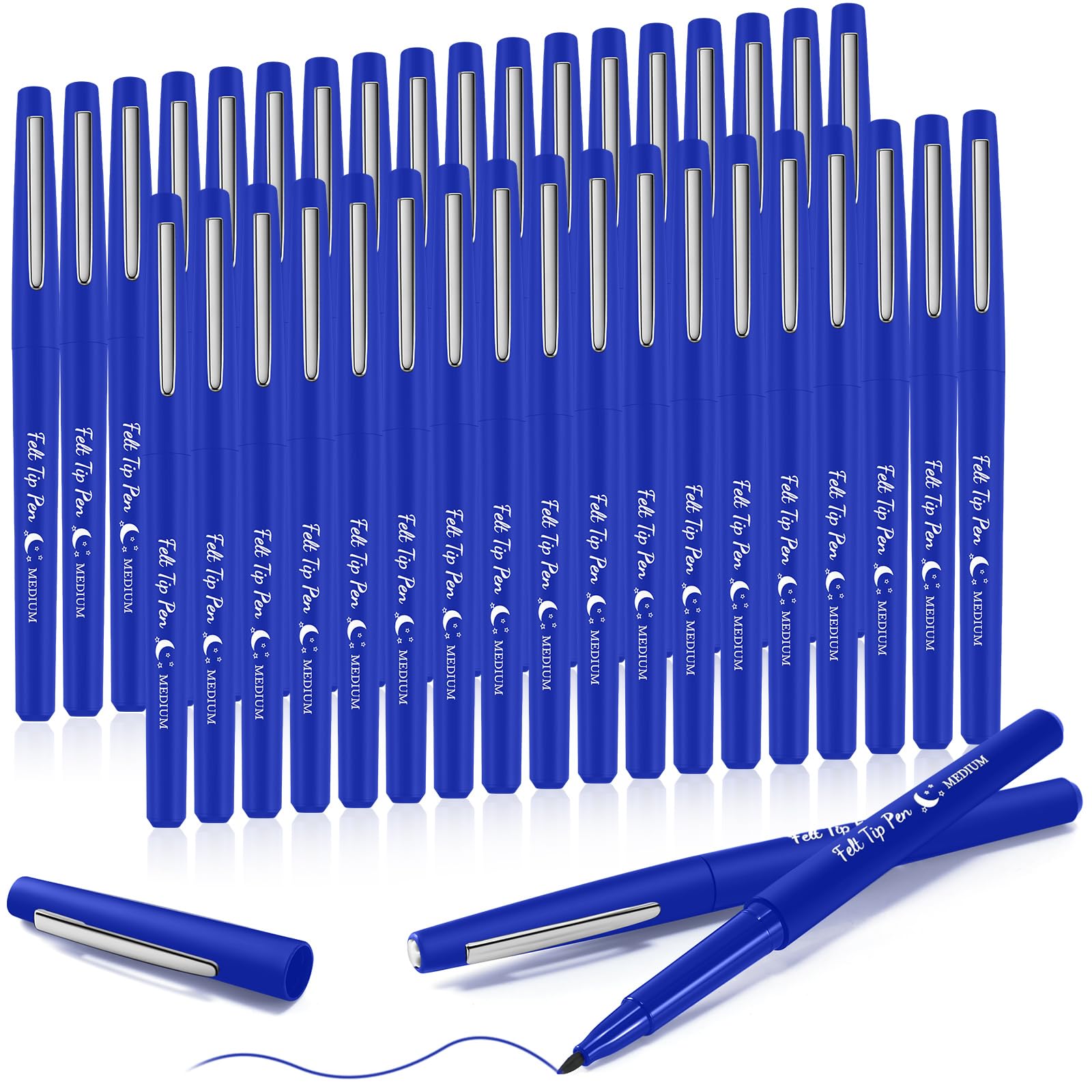 Fuyoooo 36 Pcs Felt Tip Pens 0.7mm Medium Point Colored Felt Tip Pens for Journaling Planner Writing Note-taking Art Office and School Supplies(Dark