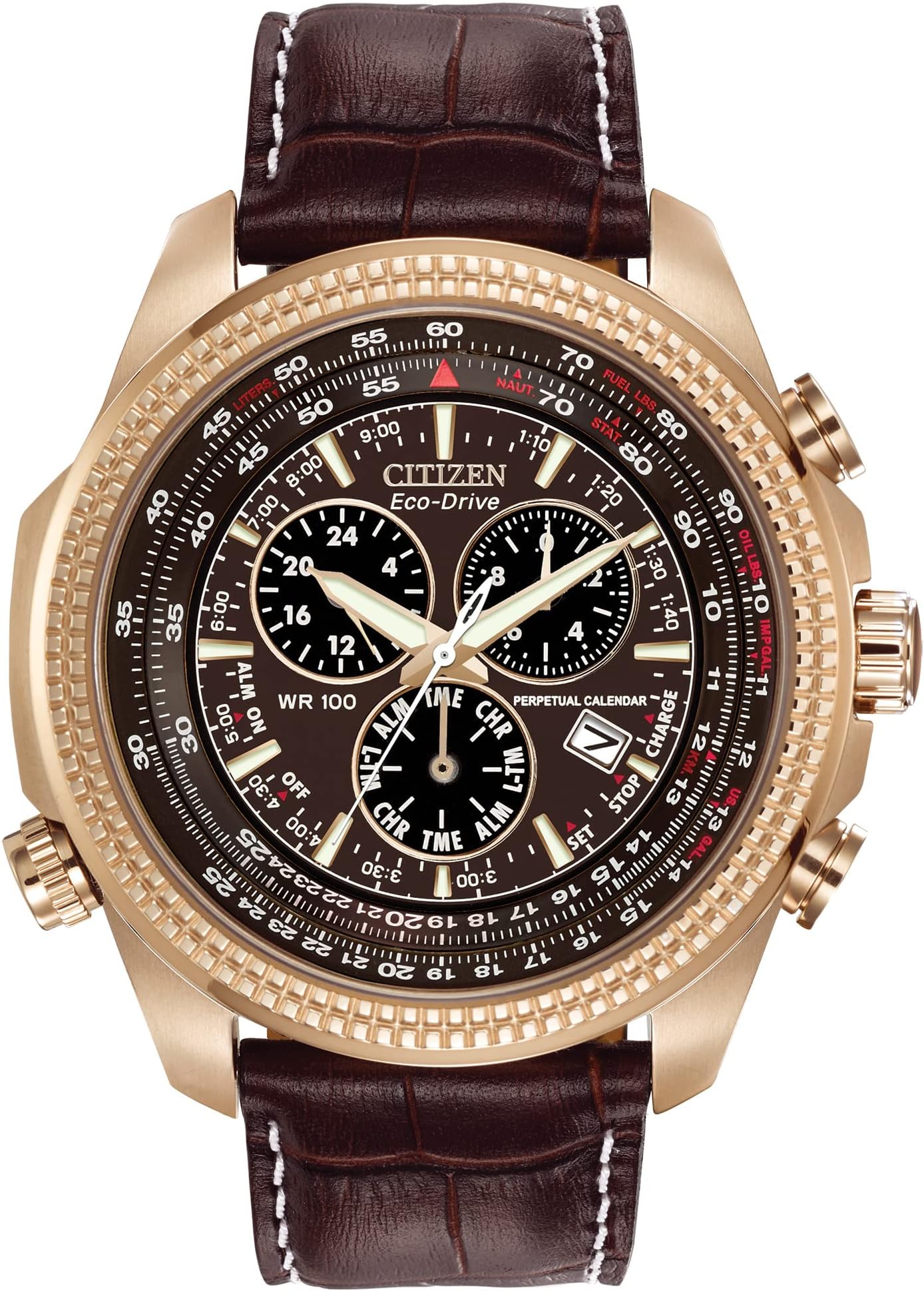 Citizen Mens Solar Powered Watch, Analog Display And Leather Strap Bl5403-03X