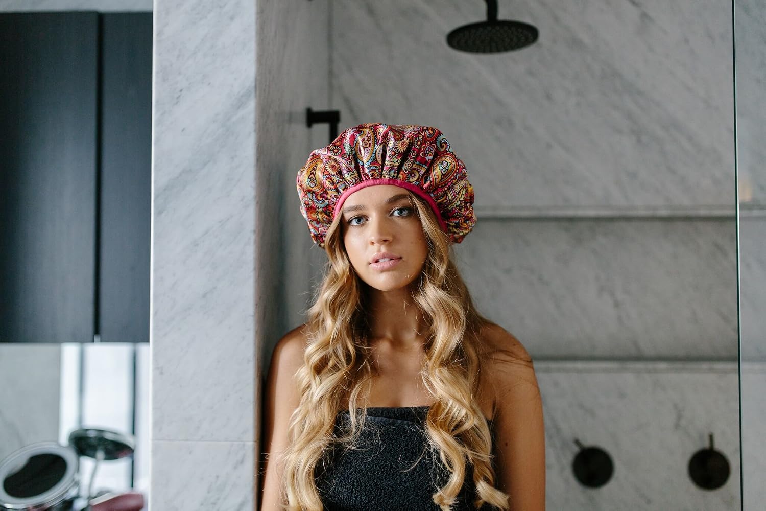 Dilly's Collection Shower Cap - Triple Layer With Extra Protection - Saves The Blow Wave - Reusable - Bath Hair Cap - Leopard Shower Caps