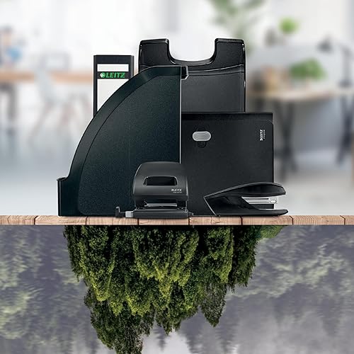 Miniatura 9 de Leitz NeXXt 50100035 - Mini perforadora de 10 hojas A4, 100% reciclable, acero y plástico reciclado, compensado con CO2, ecológico, rango de