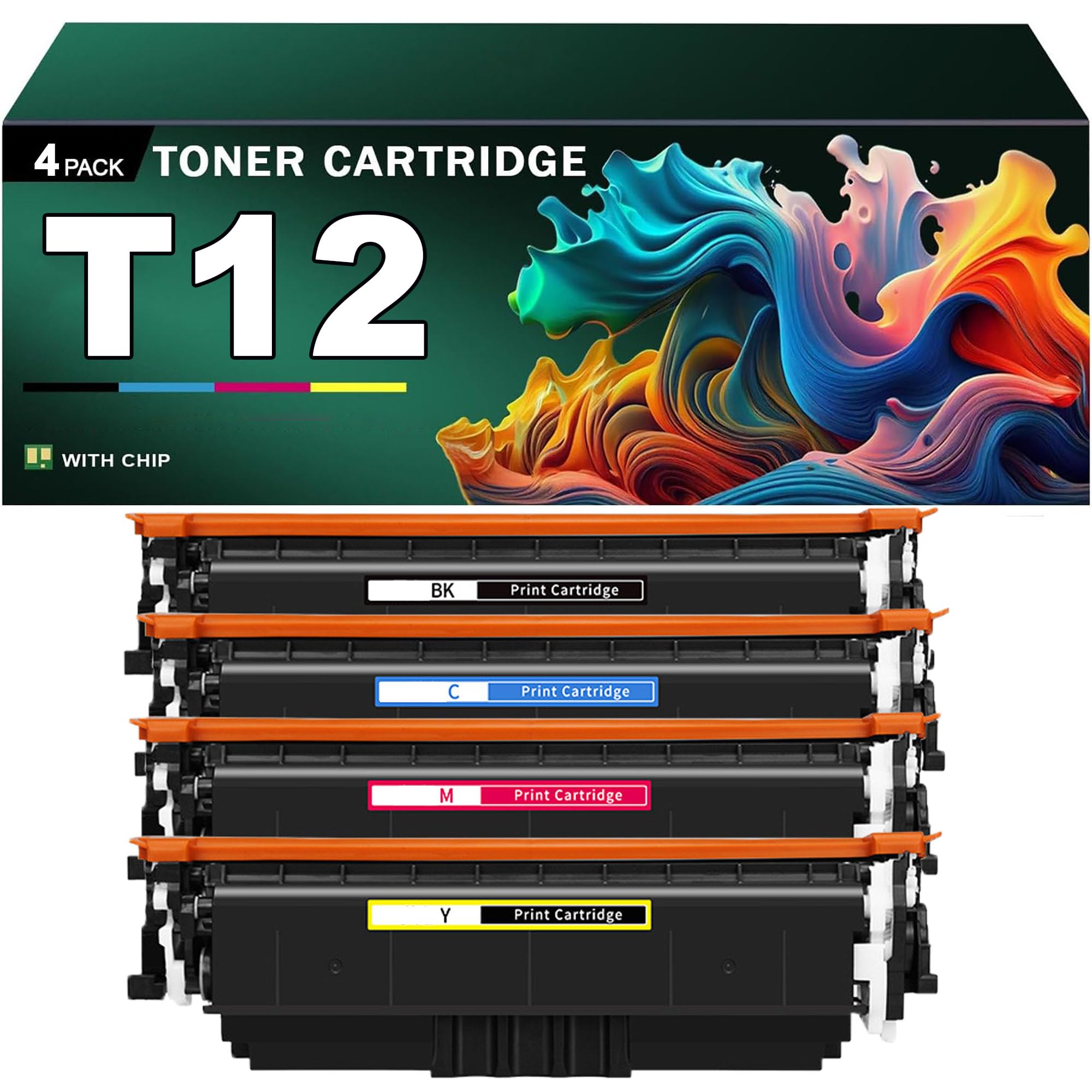 Set di Cartucce Toner T12 con chip, ricambio ad alta resa