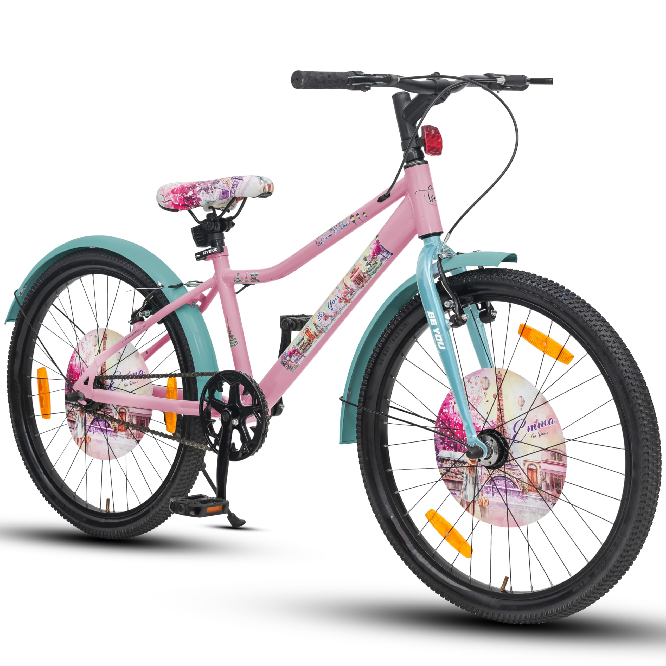 Emma Cycle for Kids 10 to 15 Years Girls (Baby Pink/Sea Green, 24T)