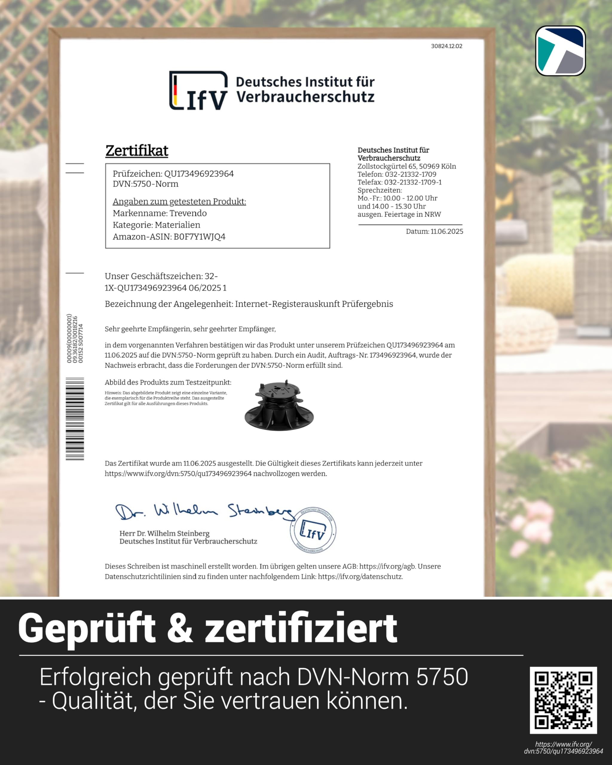 25 Stück Trevendo CLEVER LINE Stelzlager (25-40 mm) - höhenverstellbar - für Steinplatten, WPC- und Holzplanken - Tragkraft bis zu 500 kg - inklusive Fugenkreuz und L-Adapter