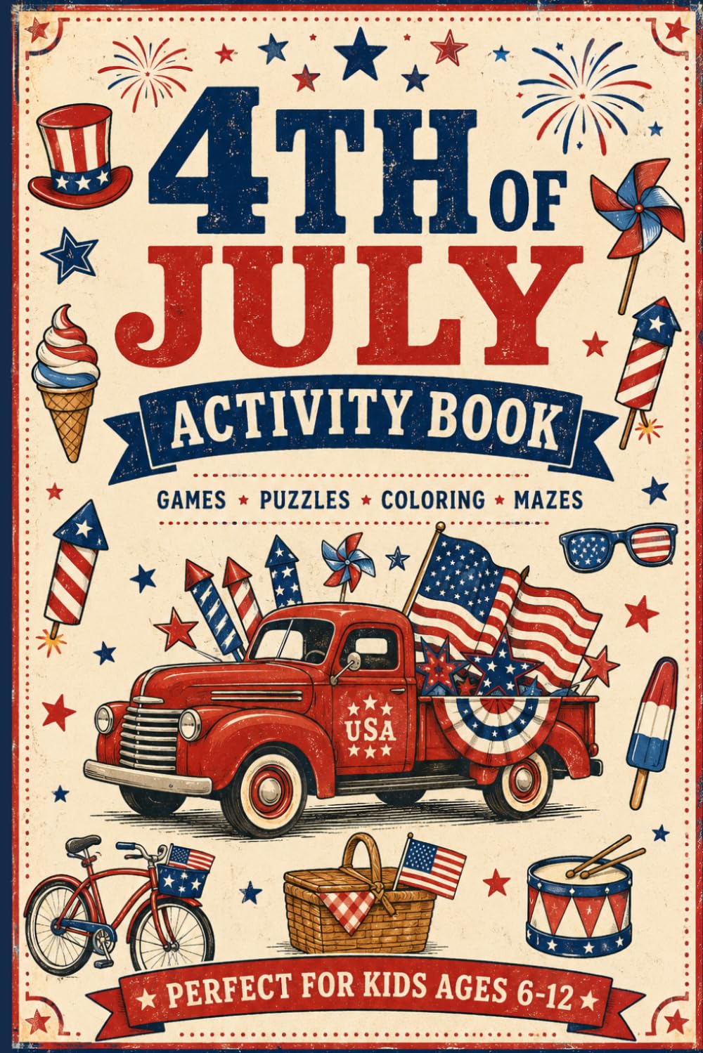 4TH of July Activity book for Kids: Summer workbook with fun activities for children