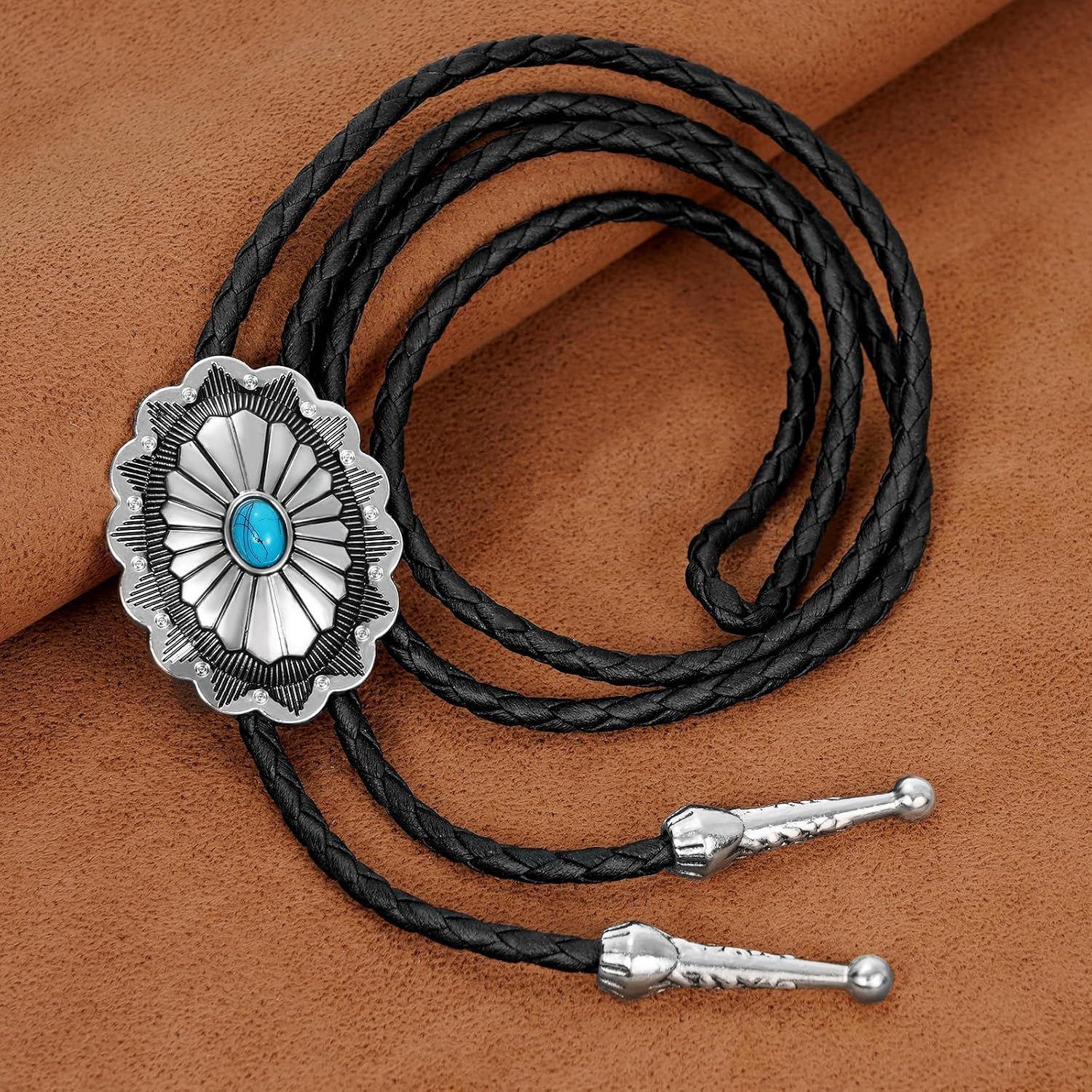 XZQTIVE Western Bolo Tie For Men Women Vintage Cowboy Leather Necktie For Costume Country Themed Wedding Party