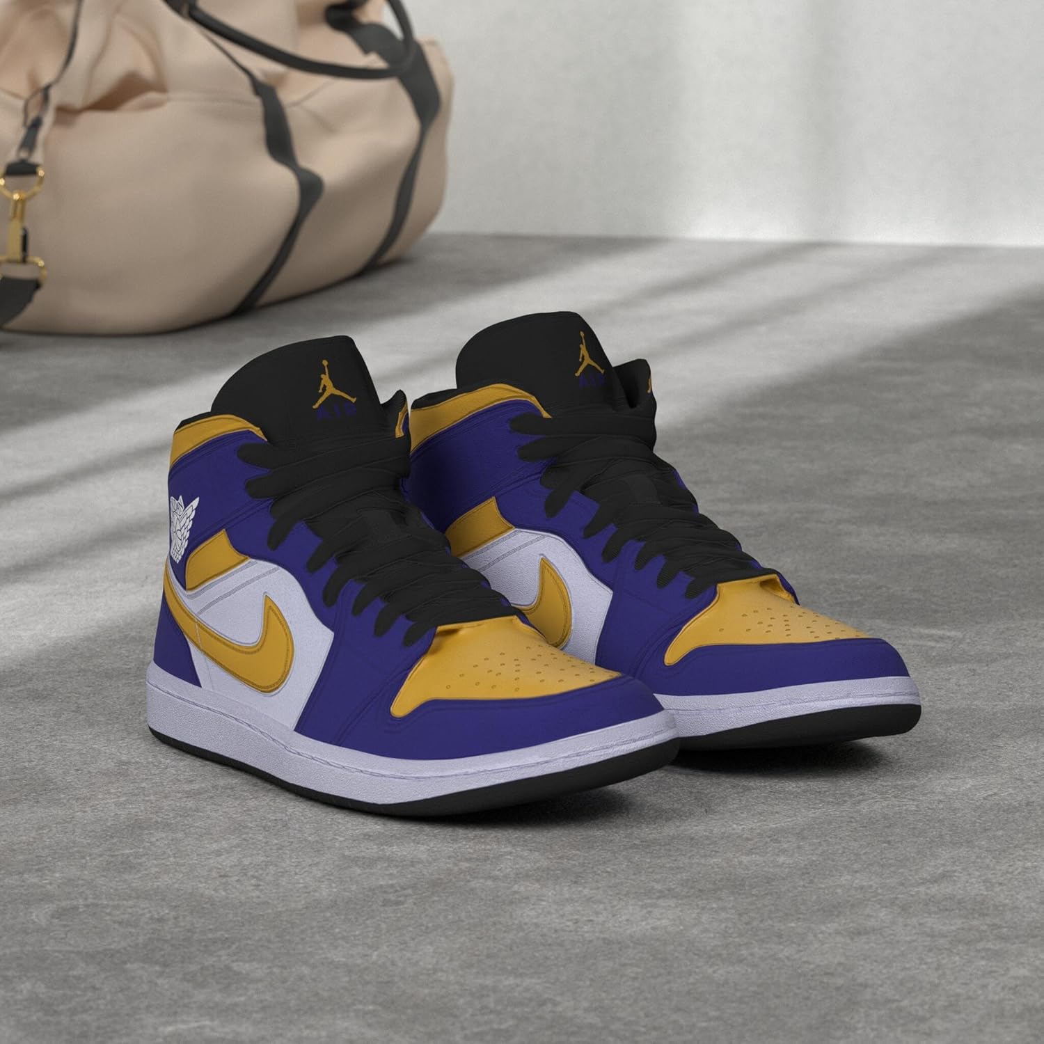 Nike Air Jordan Mid Purple/ White Yellow Bhutan Ubuy
