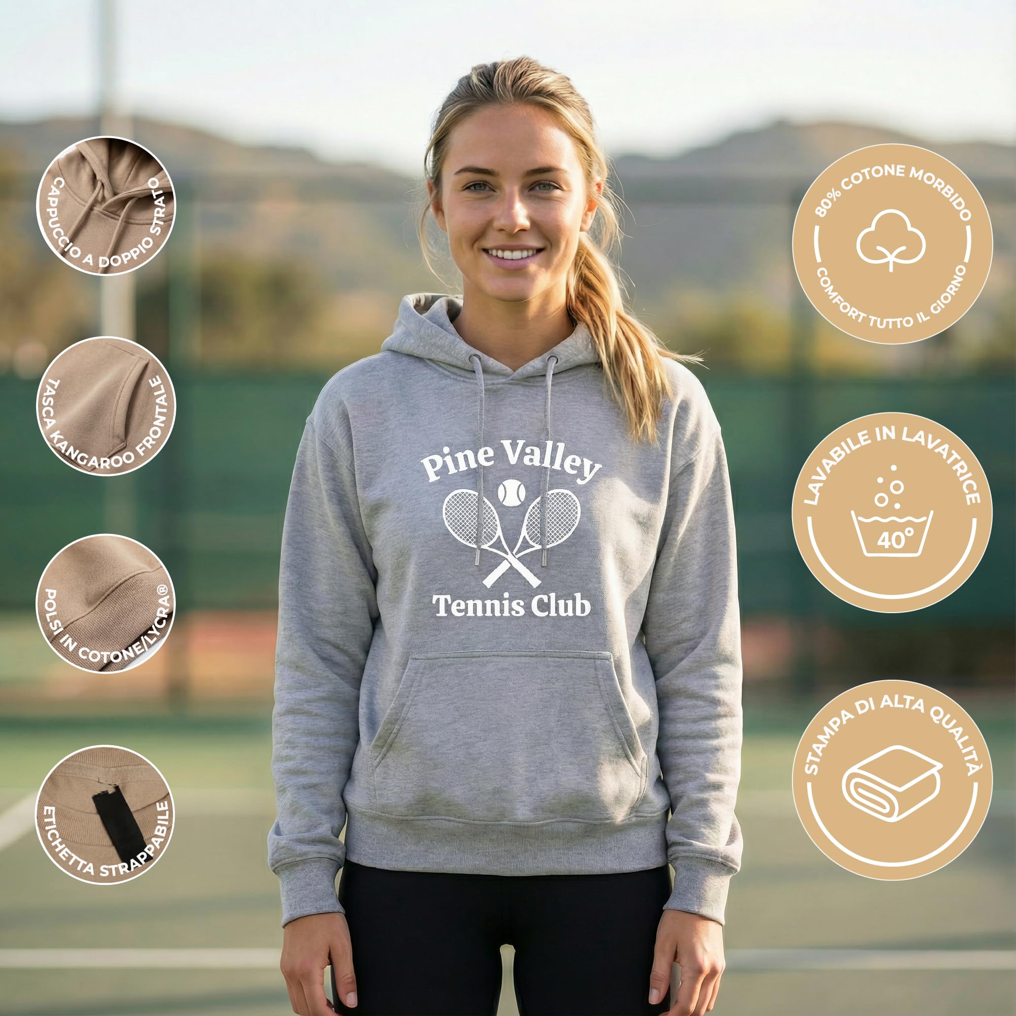 Cimpress Felpa Personalizzata con Cappuccio da Donna, Taglie XS–2XL, Stampa Fronte con Logo, Testo o Immagine, Ideale per Eventi, promozione, Regali di Natale