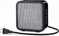 Amazon Basics 500W Ceramic Mini Space Heater - Portable Desk Heater for Office, Lightweight with Tip-Over Protection, Black