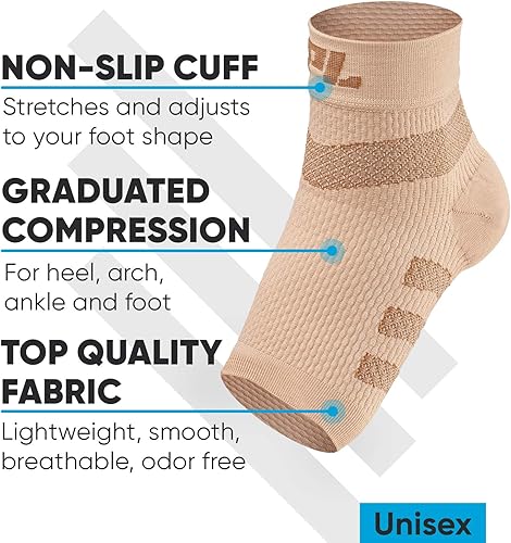 Miniatura 3 de POWERLIX Calcetines ortopédicos para fascitis plantar (2 pares) para artritis, fascitis plantar, tendinitis