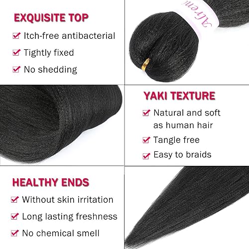 Miniatura 3 de Cabello trenzado de 30 pulgadas, 8 paquetes de extensiones de cabello sintético natural profesional con trenzas de ganchillo (30 pulgadas, paquete