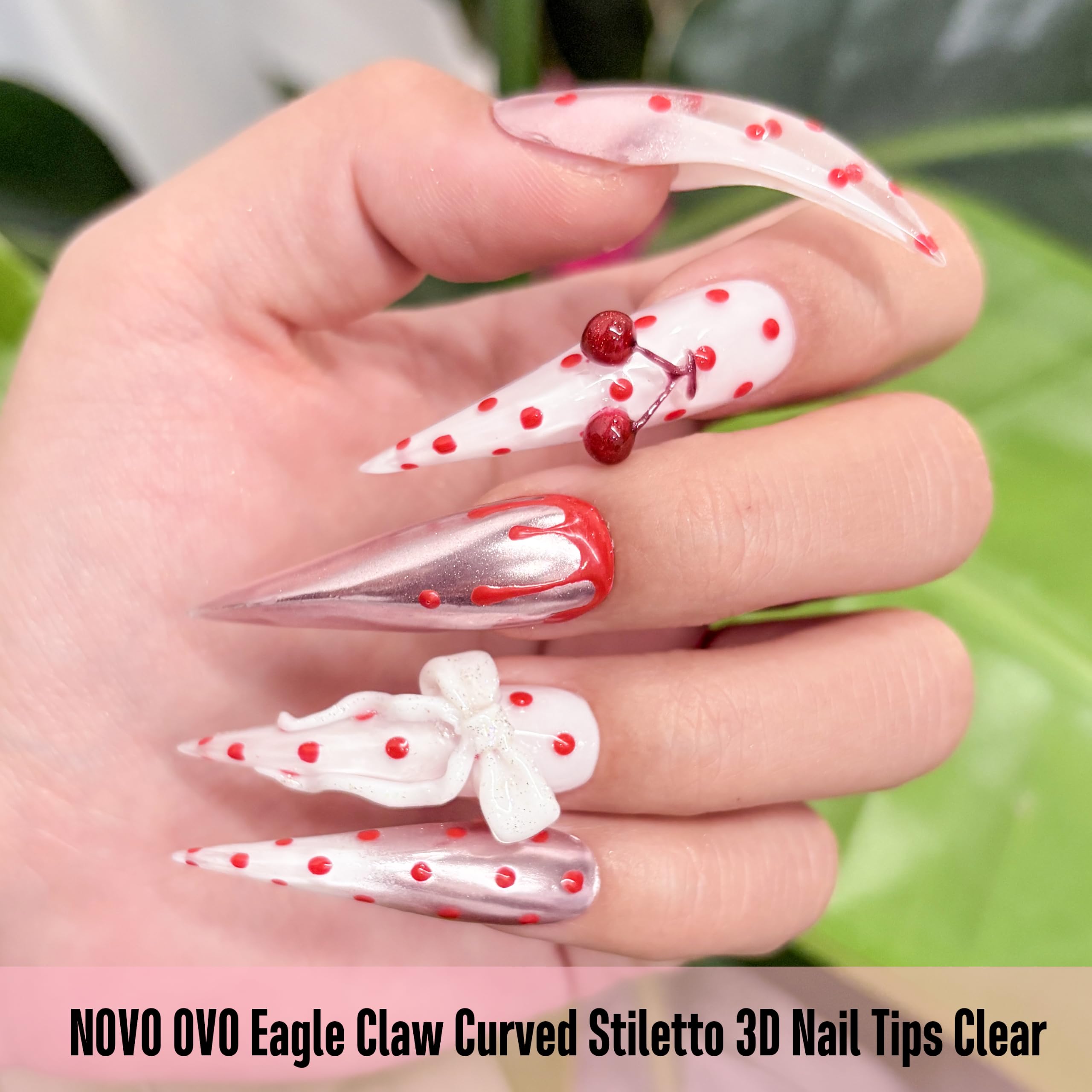 Amazon | NOVO OVO Halloween Eagle Claw 3D Nail Tips with Thin Nail