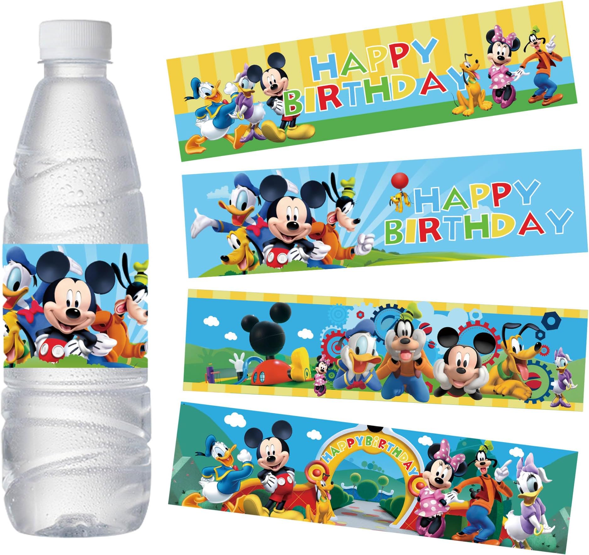 48Pcs Water Bottle Labels, Birthday Party Supplies for Boys 1st 2nd 3rd Year Birthday Baby Shower Decoration