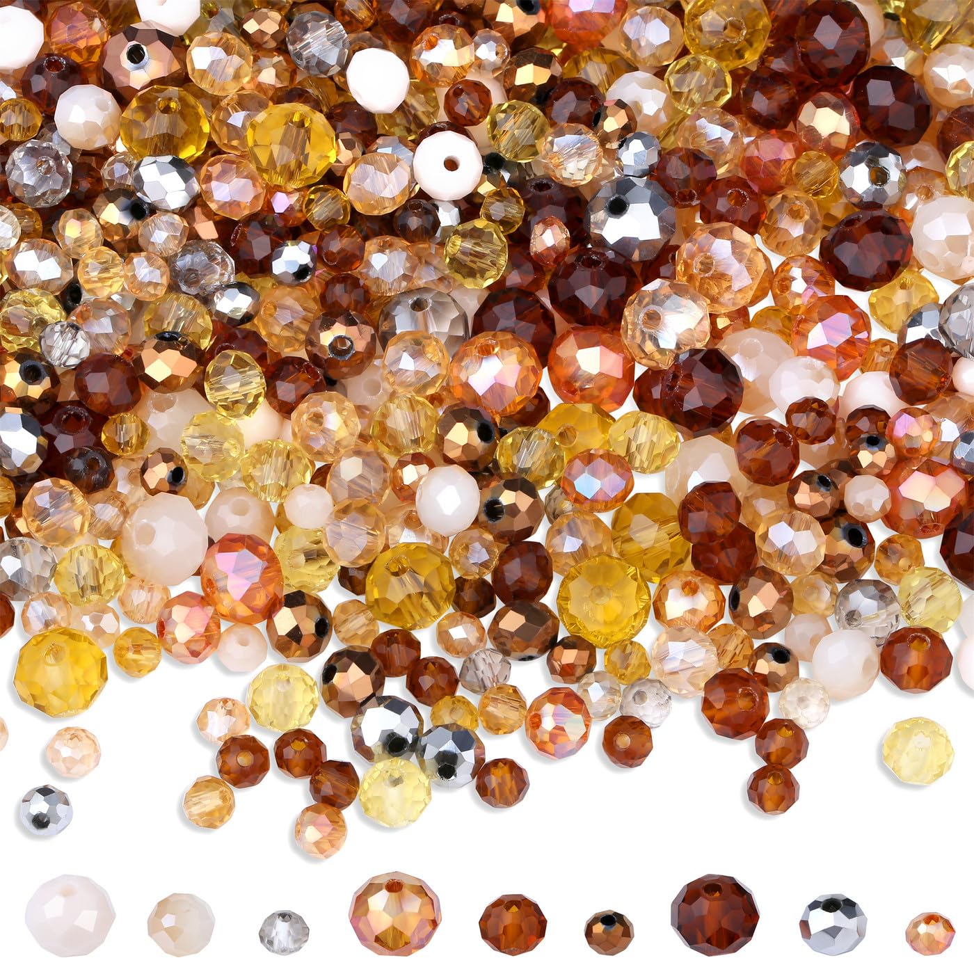 GUJOXILA 1100pcs Gold Glass Beads for Jewellery Bracelet Making — image 1