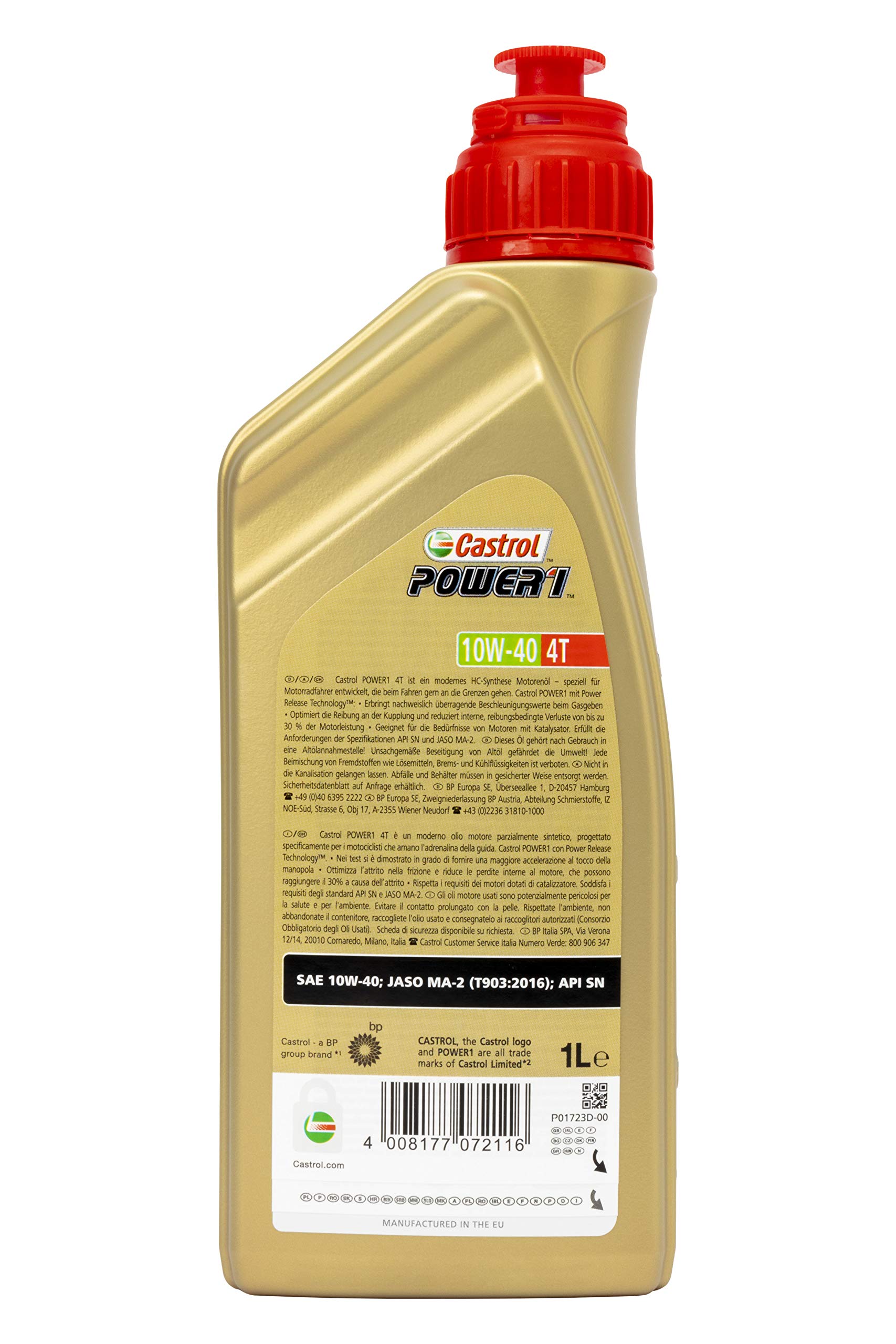 CASTROL Olio Power 1 4T 10W-40 1L (Confezione da 2)