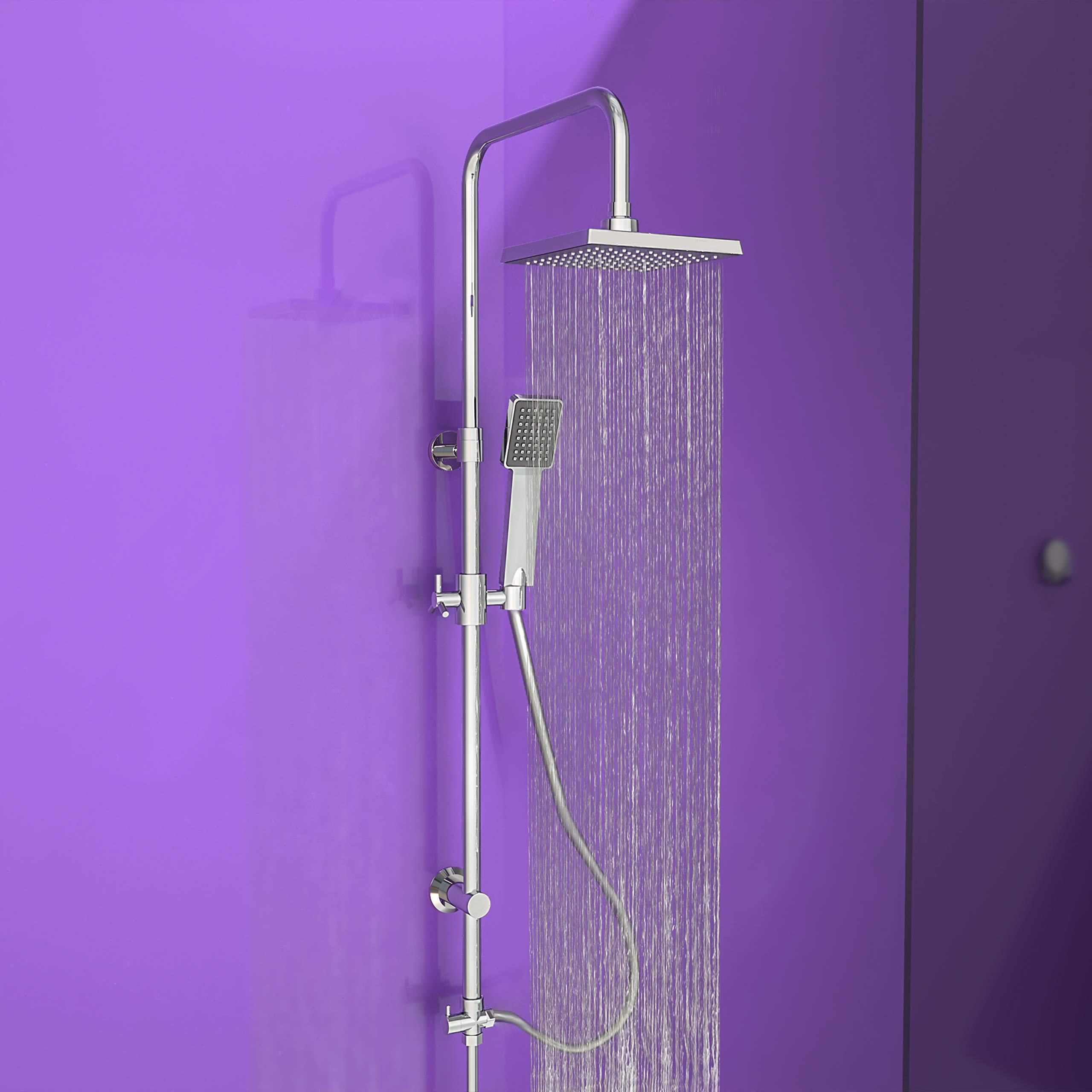 EISLRefresh Easy Fresh DX12002 Rain 175 x 175 mm and Hand-Held Shower Head Ideal for Retrofitting Use of Existing Drill Holes Complete Mounting Set