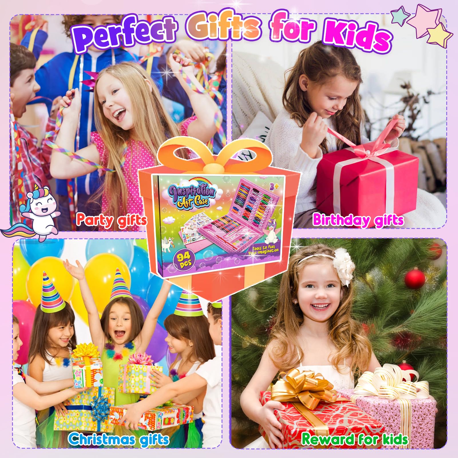 Regalo Bambina 4-10 Anni Valigetta Matite Colorate Acquerelli Giochi